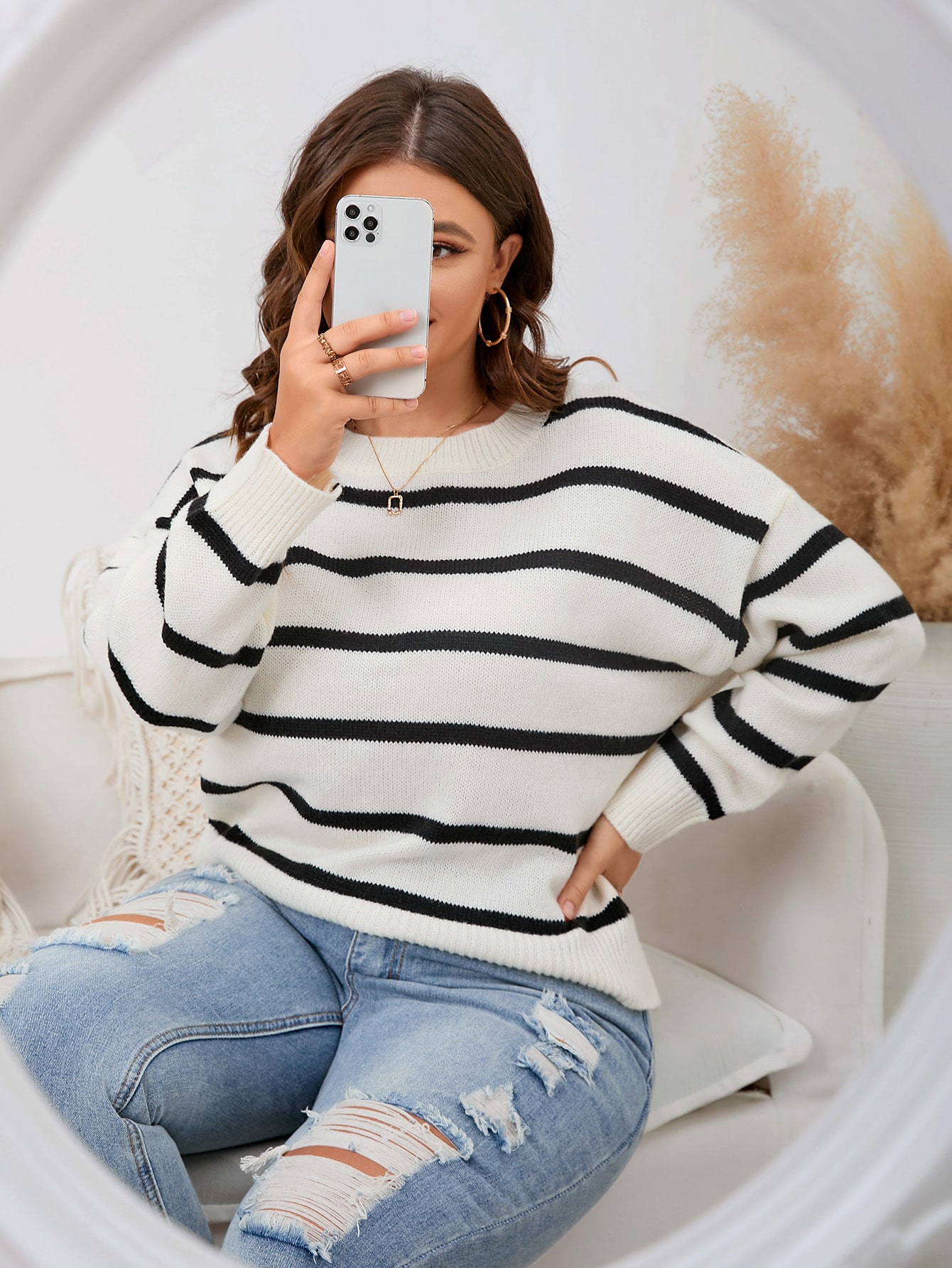 In White Plus Size Sweaters