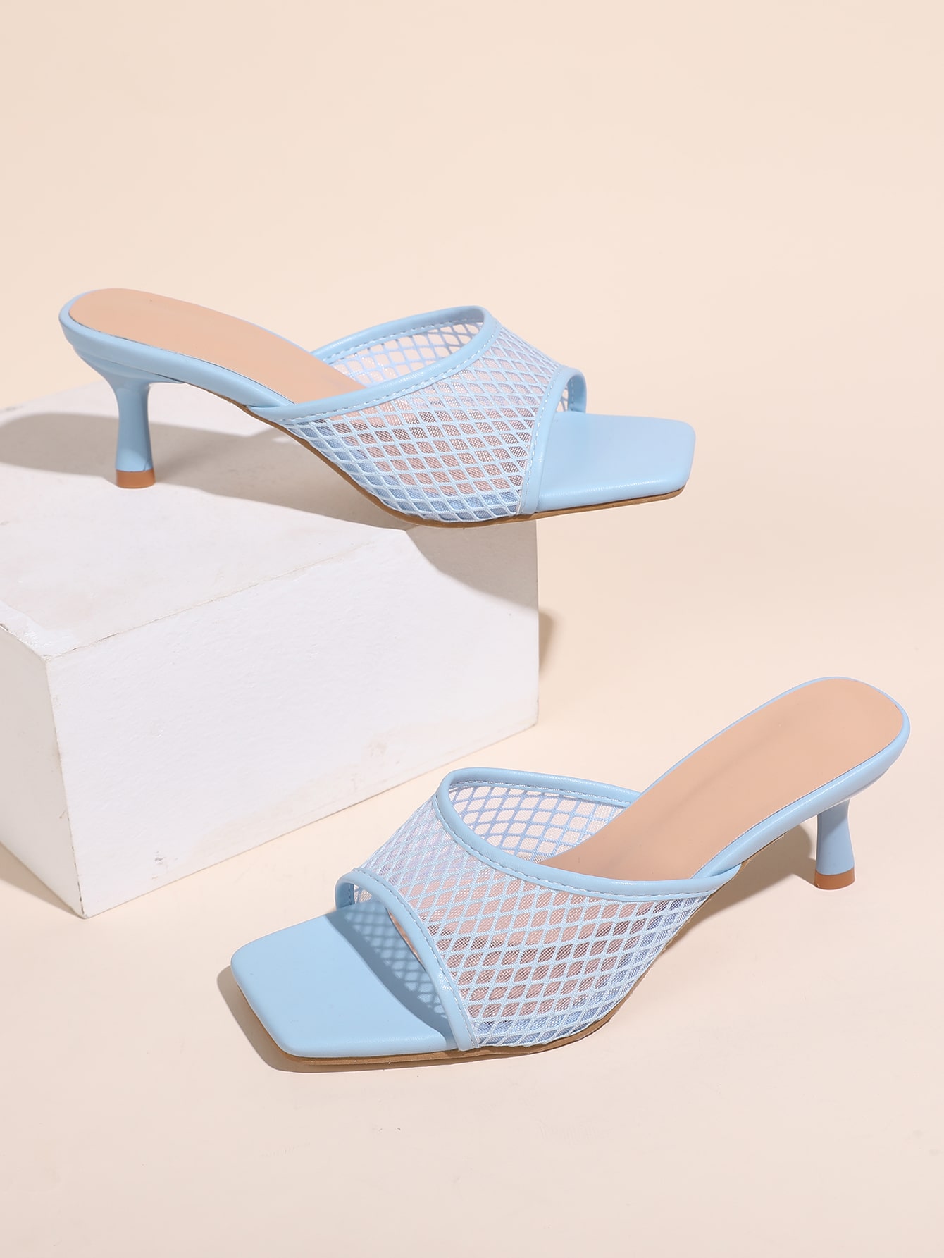 In Baby Blue Women Heeled Sandals