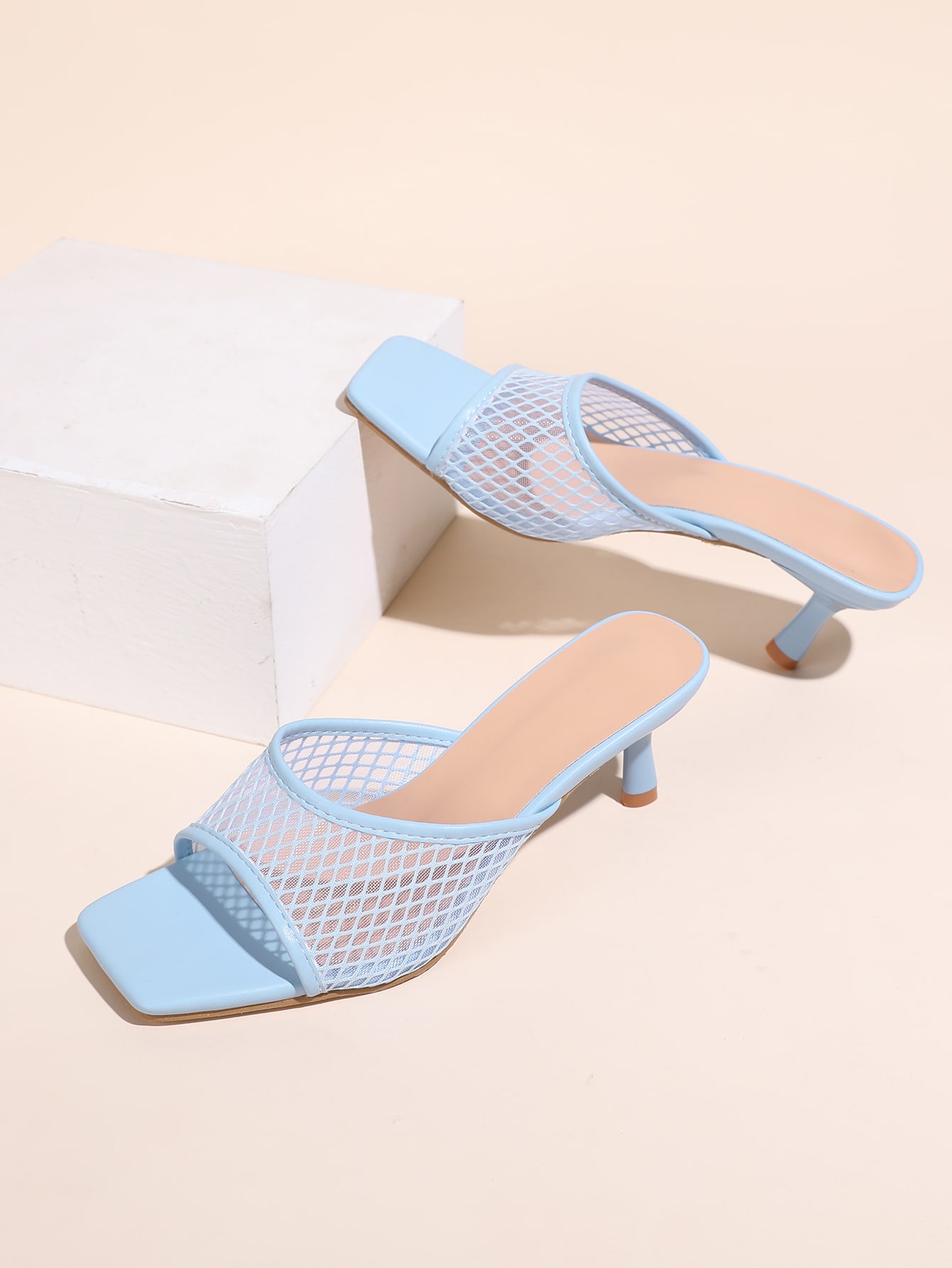 In Baby Blue Women Heeled Sandals