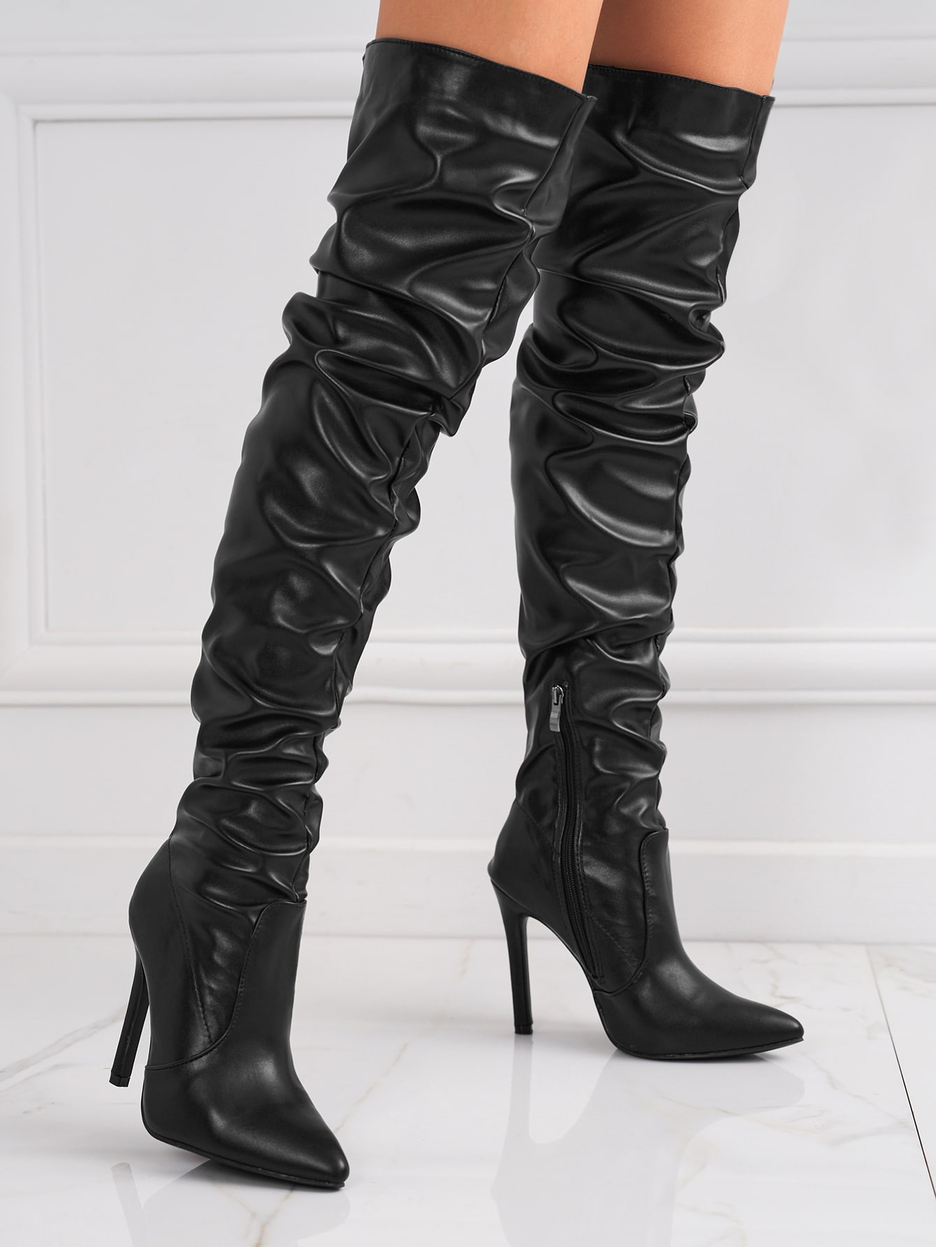 In Black Women Over-the-Knee Boots