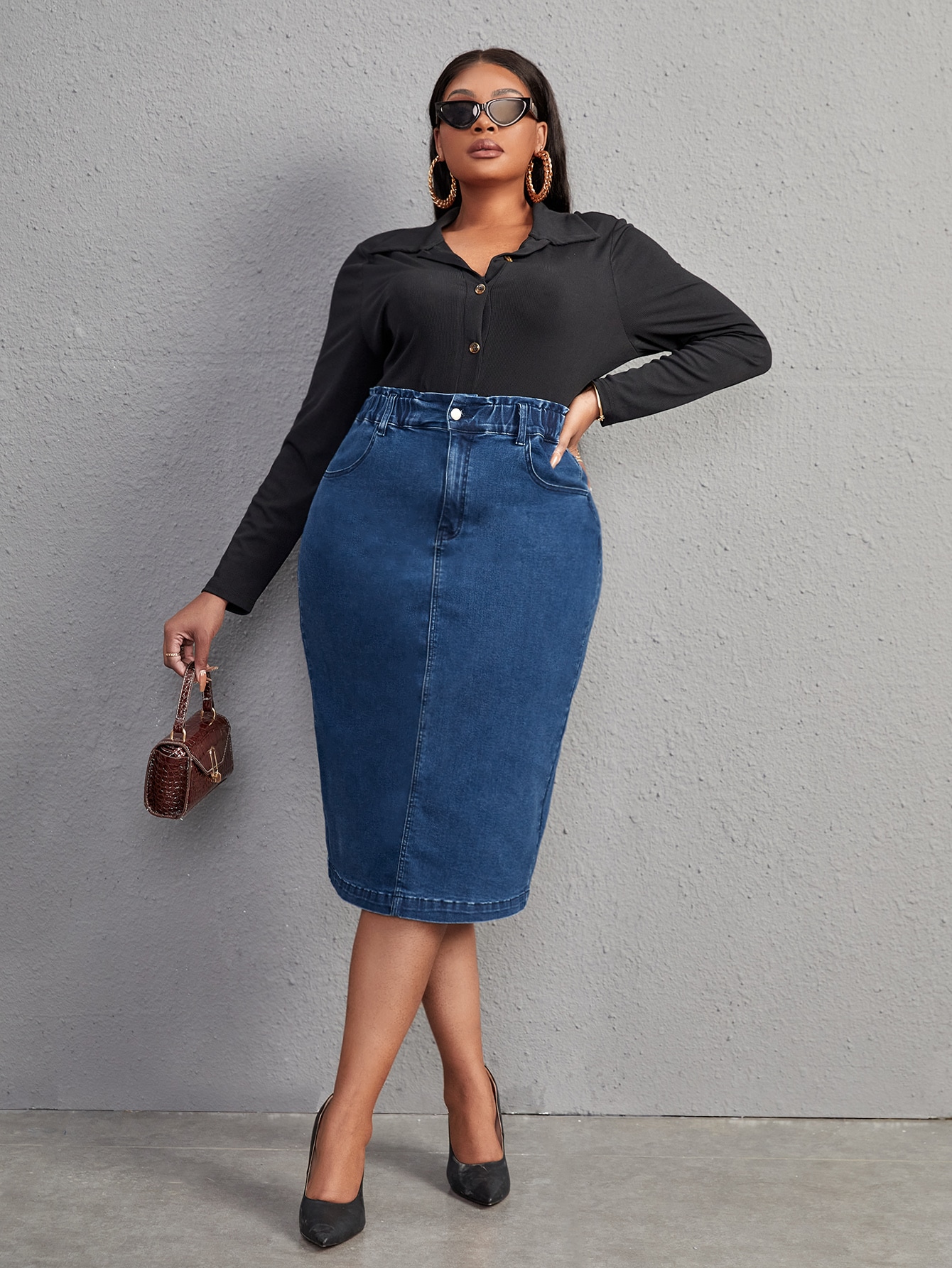 Plus Size Denim Skirts