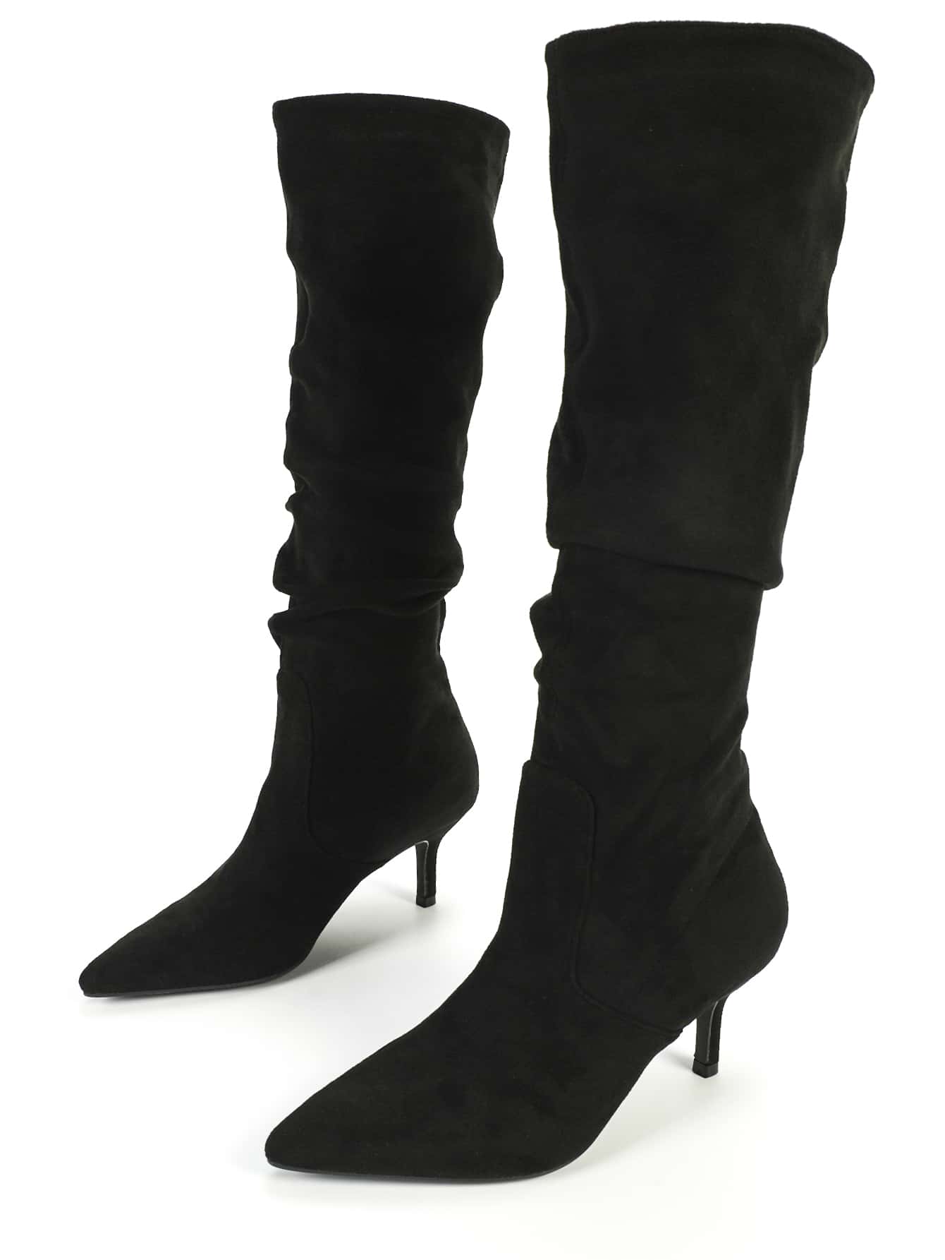 In Black Women Knee-High Boots