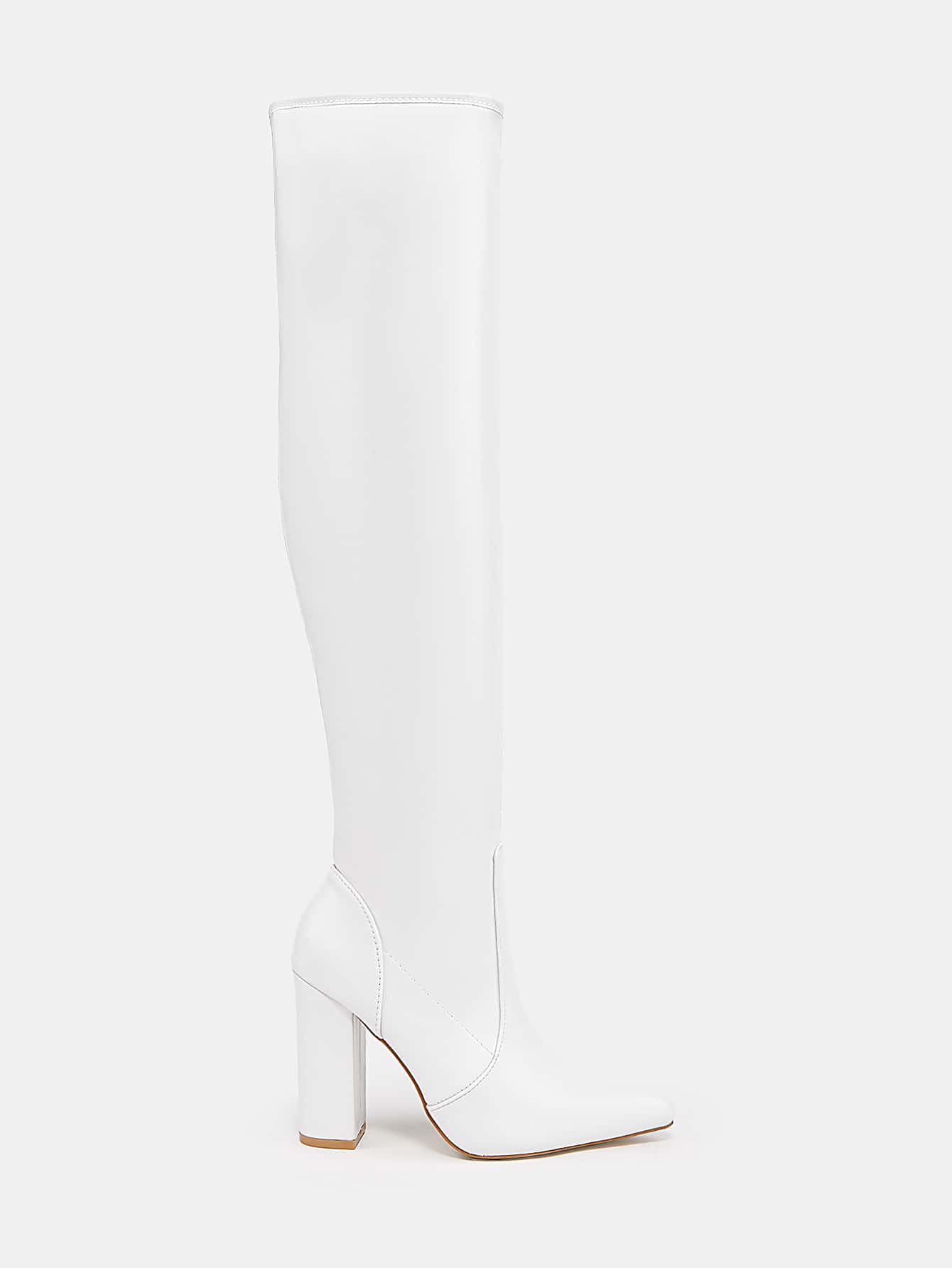 In White Women Over-the-Knee Boots