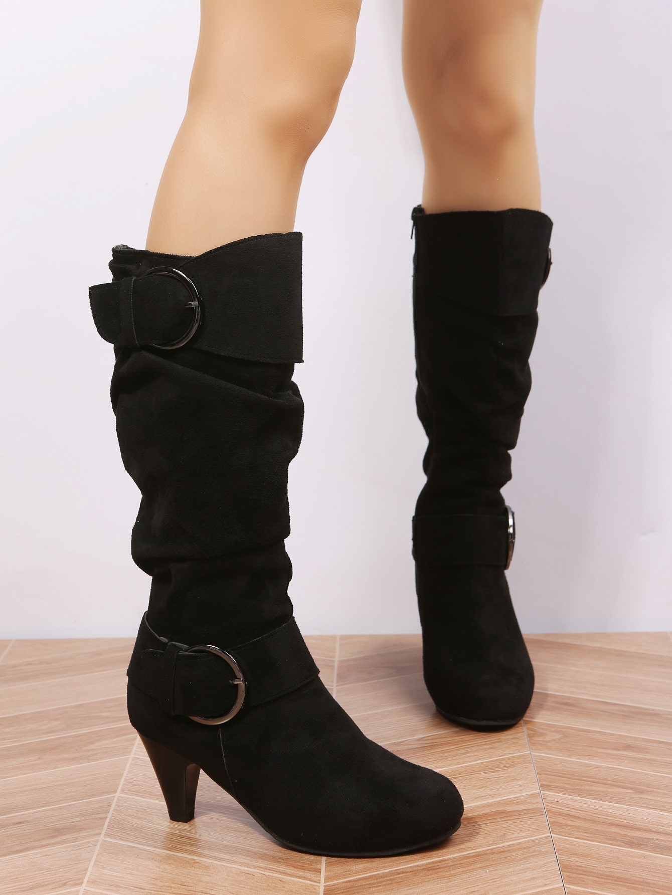 In Black Women Knee-High Boots