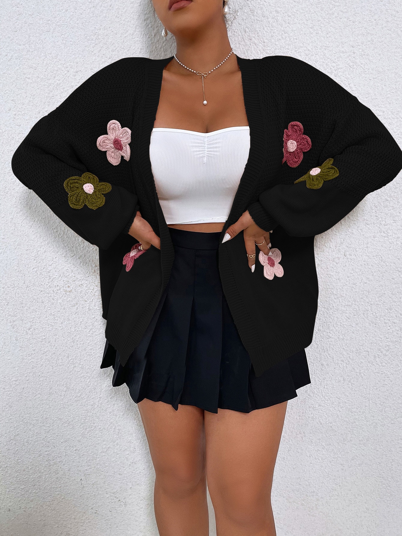 In Long Sleeve Plus Size Cardigans