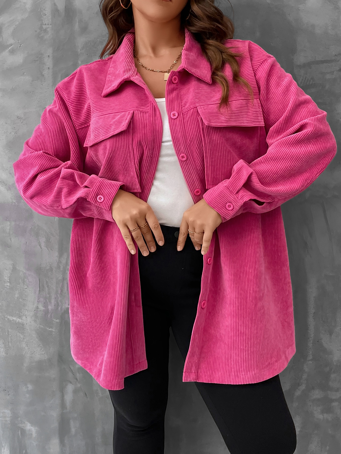 In Casual Plus Size Coats