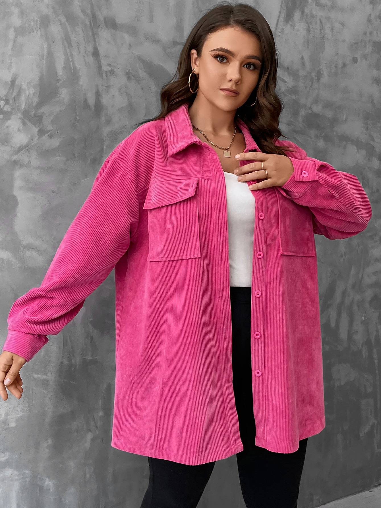 In Casual Plus Size Coats