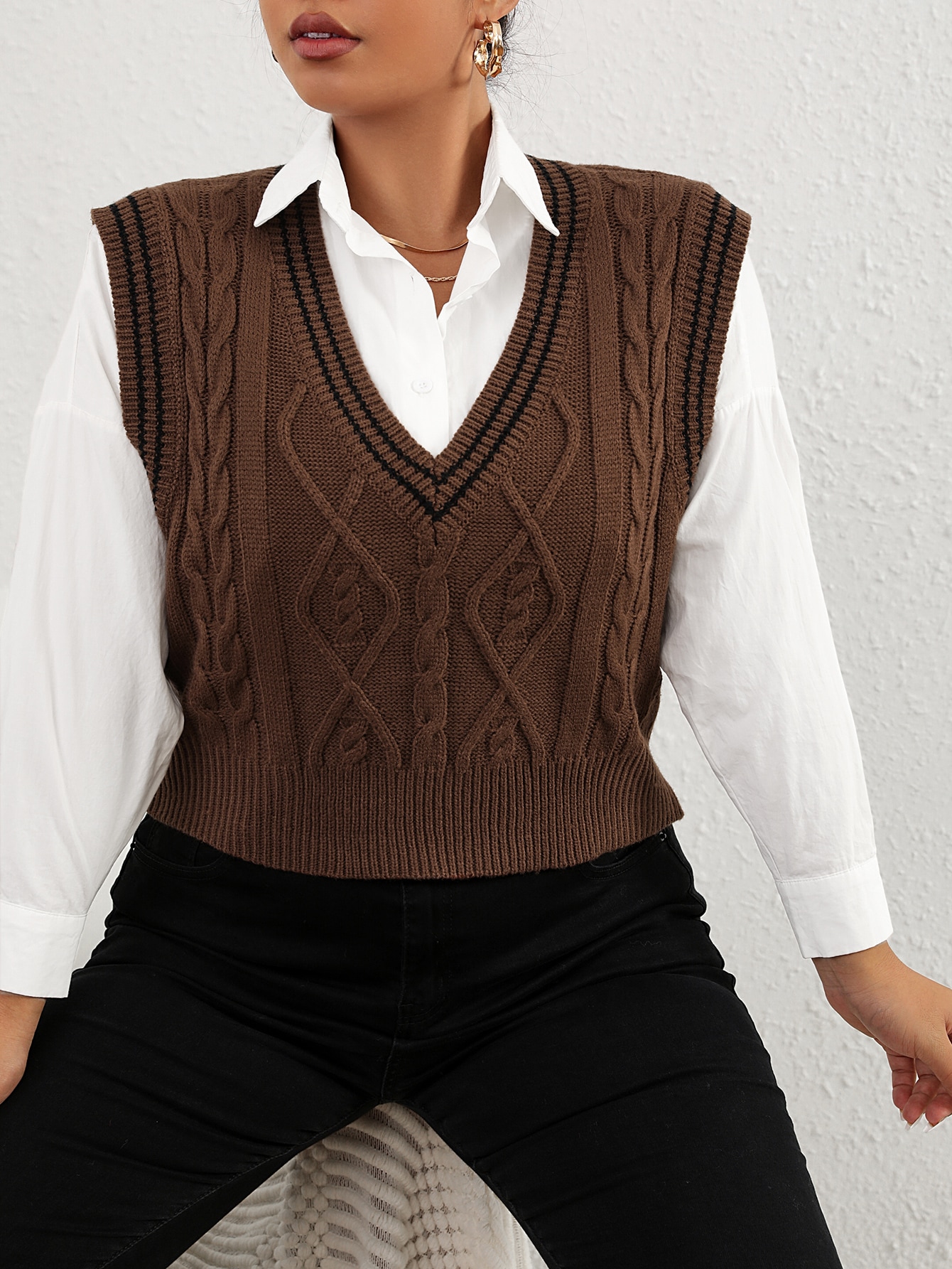 In Casual Plus Size Sweater Vests