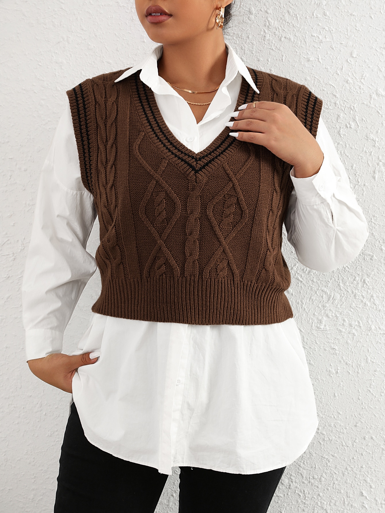 In Casual Plus Size Sweater Vests