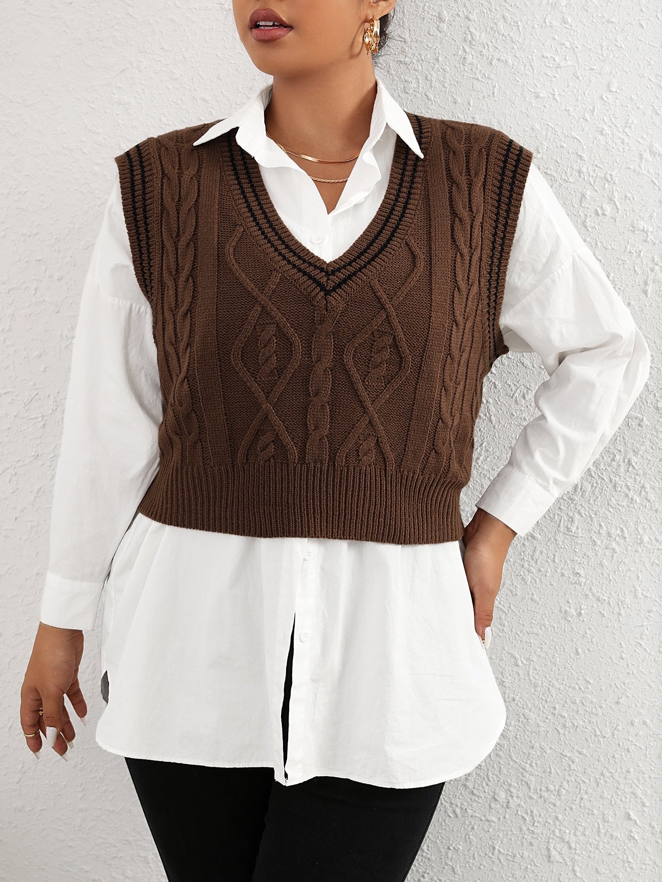 In Casual Plus Size Sweater Vests