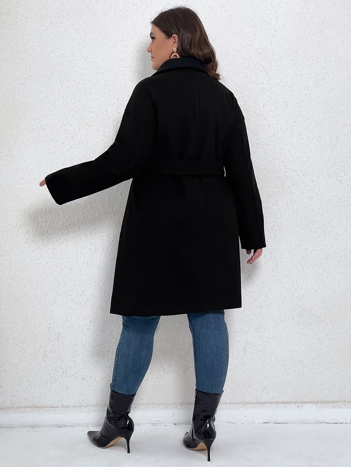 In Long Sleeve Plus Size Overcoats