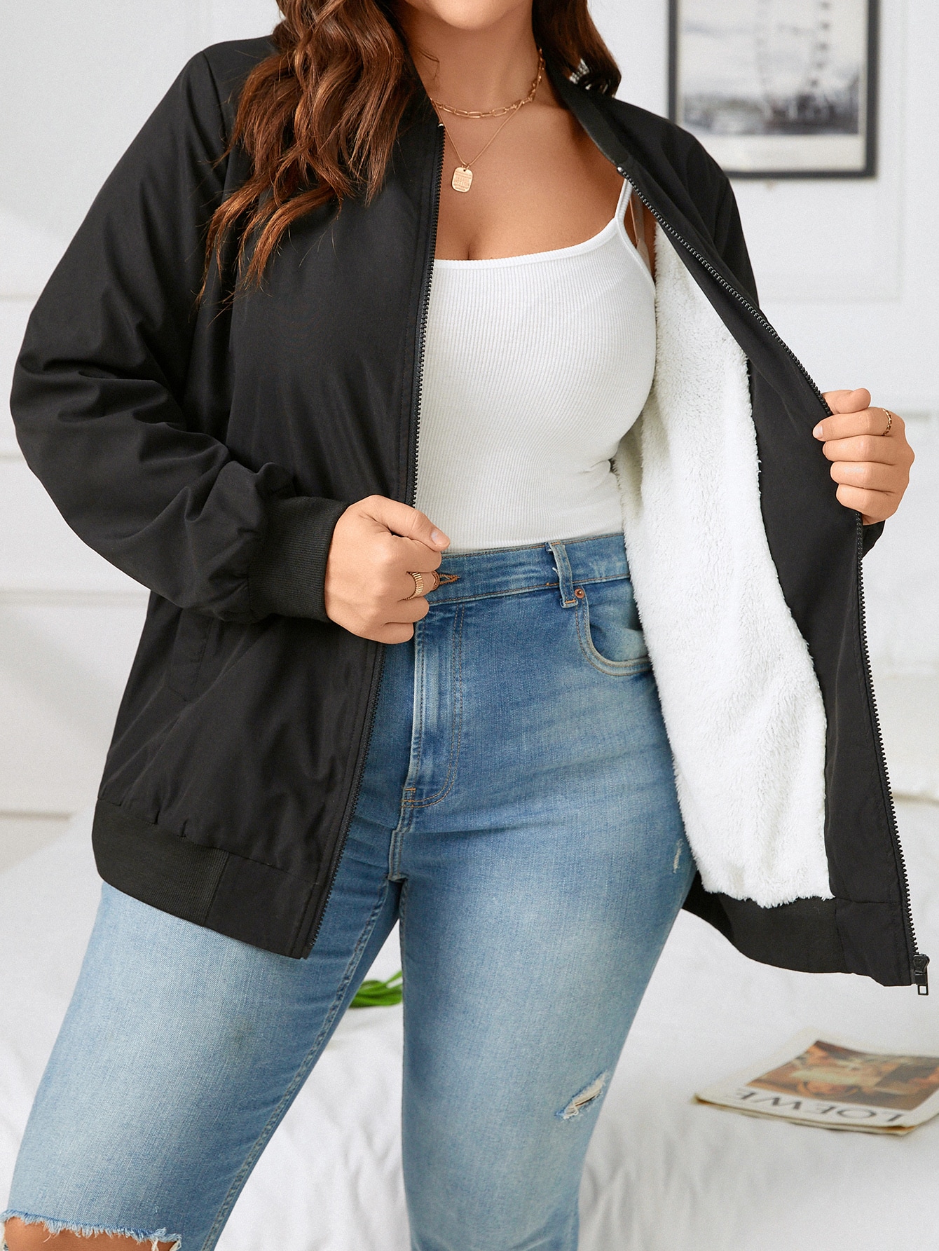 In Black Plus Size Jackets