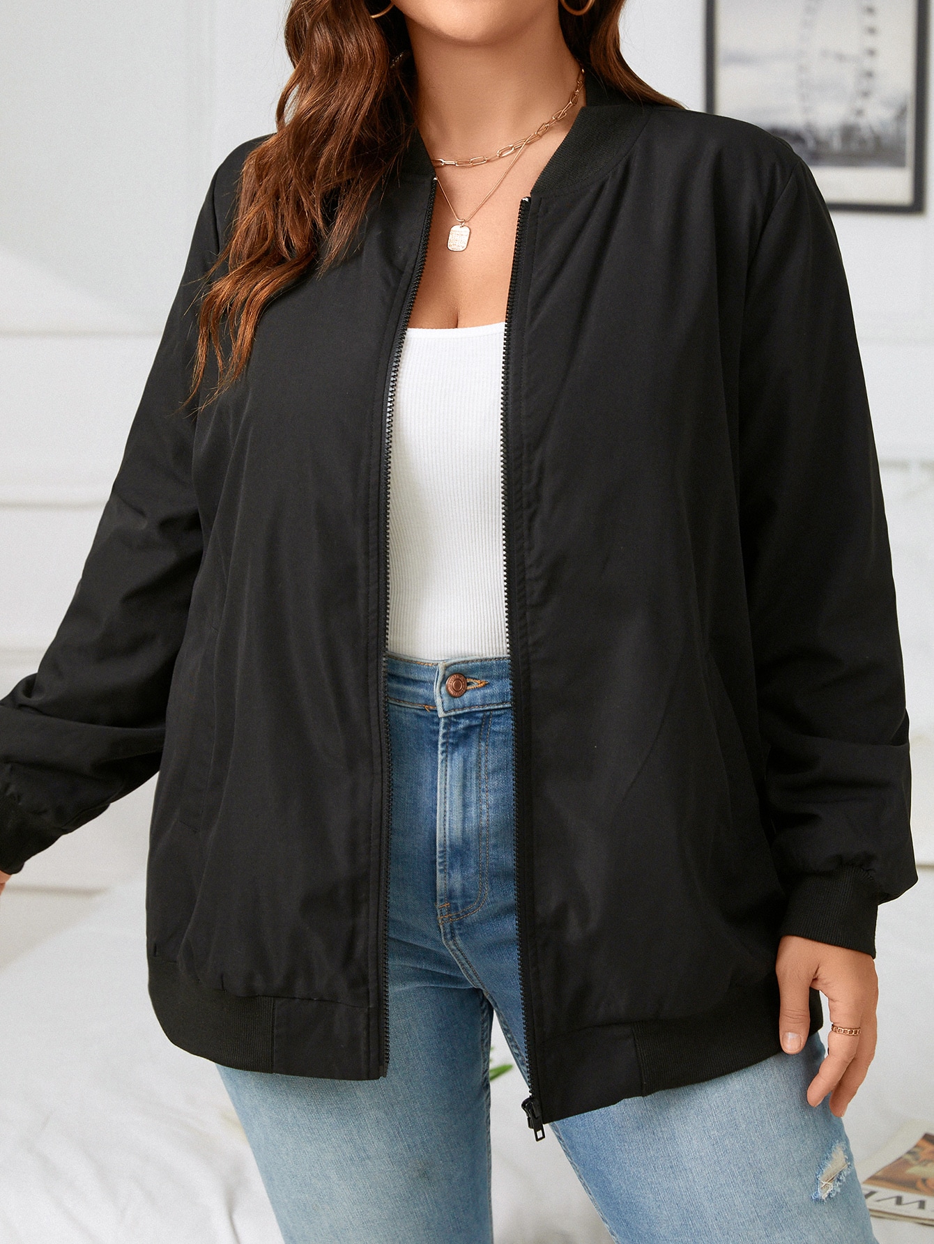 In Black Plus Size Jackets