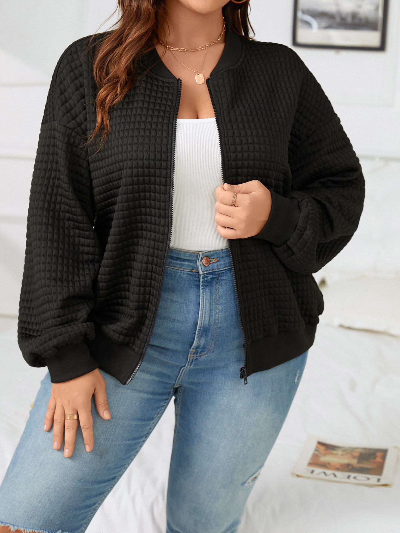 In Black Plus Size Jackets