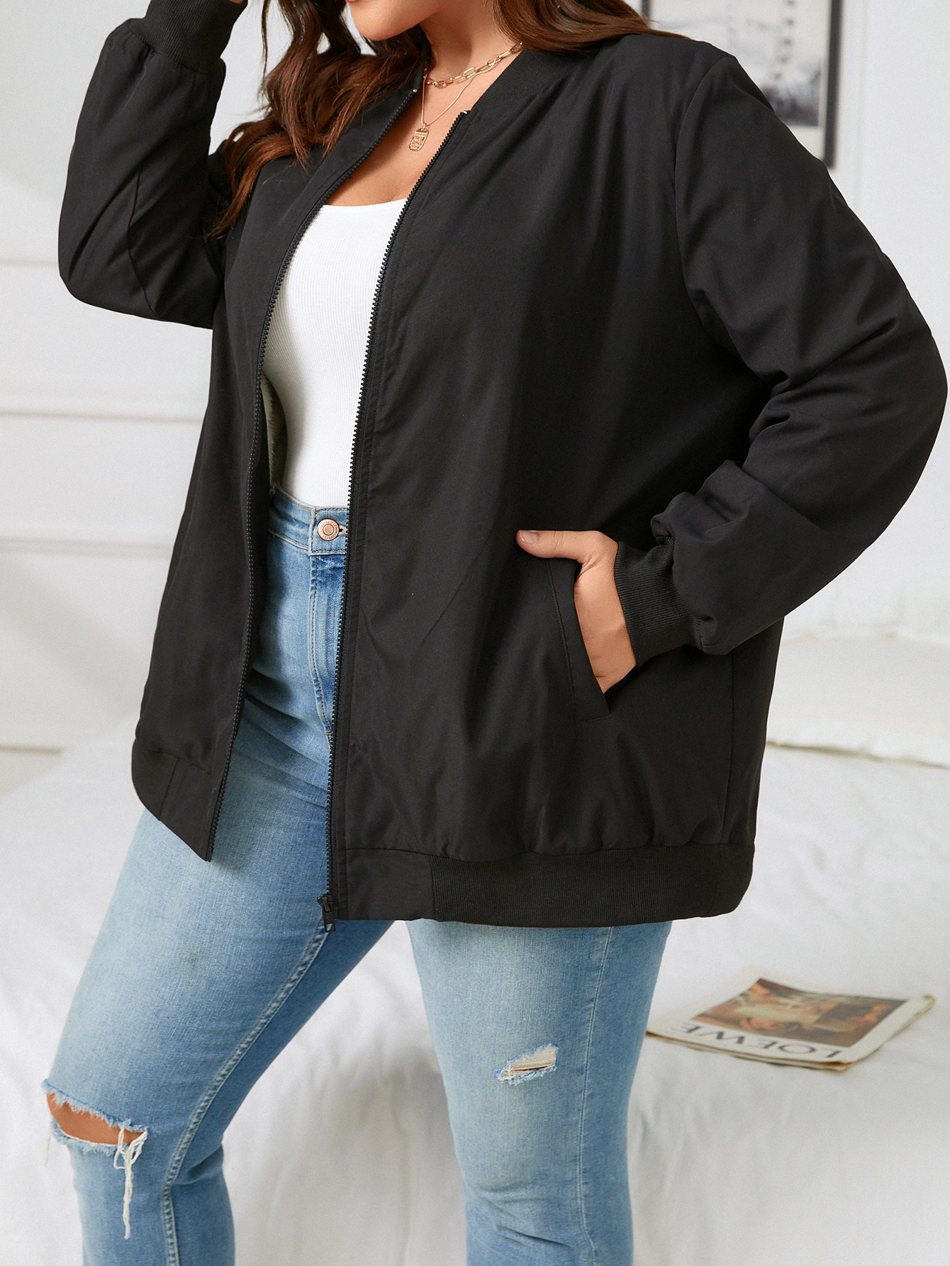 In Black Plus Size Jackets