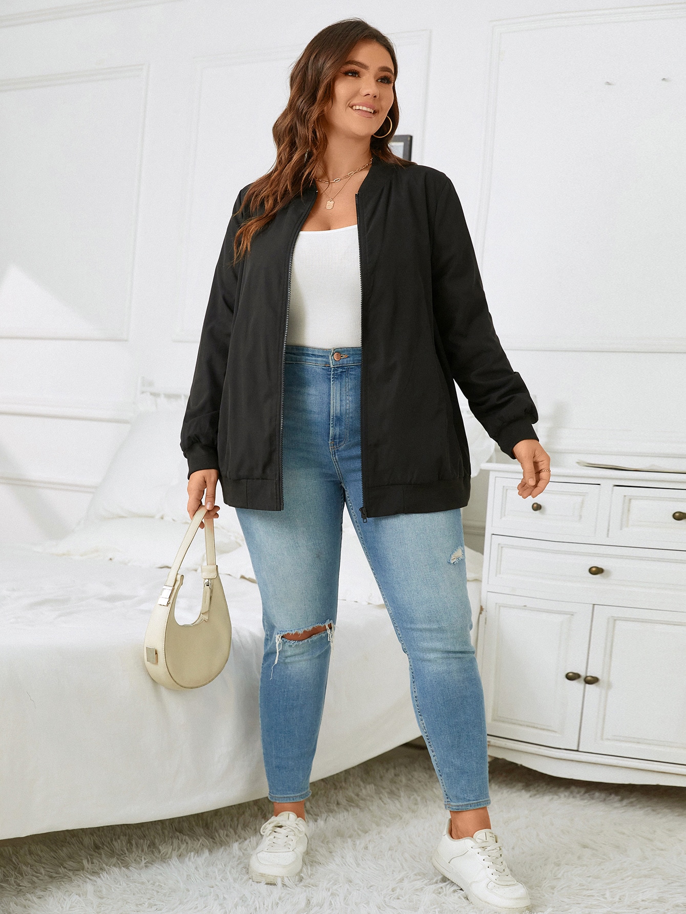 In Black Plus Size Jackets