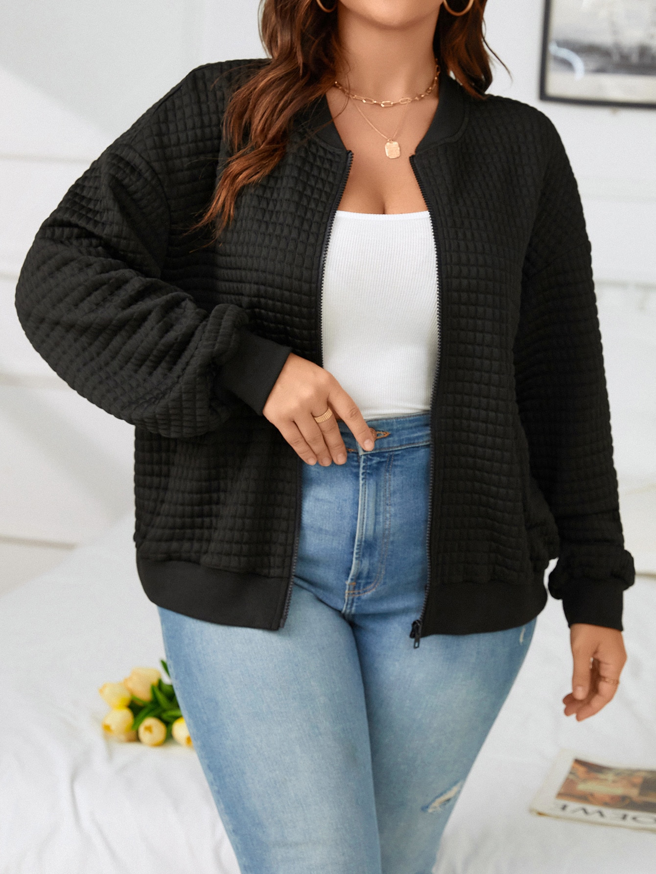 In Black Plus Size Jackets