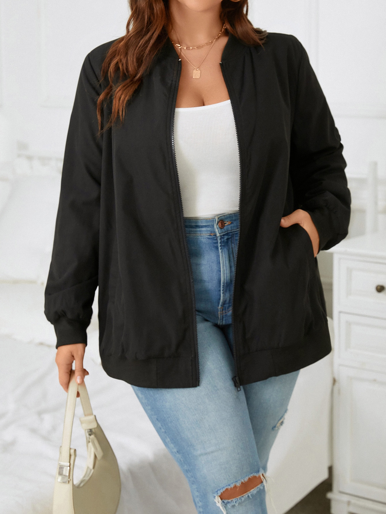 In Black Plus Size Jackets