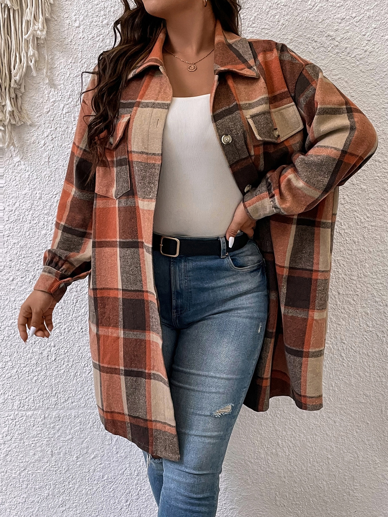 In Casual Plus Size Coats