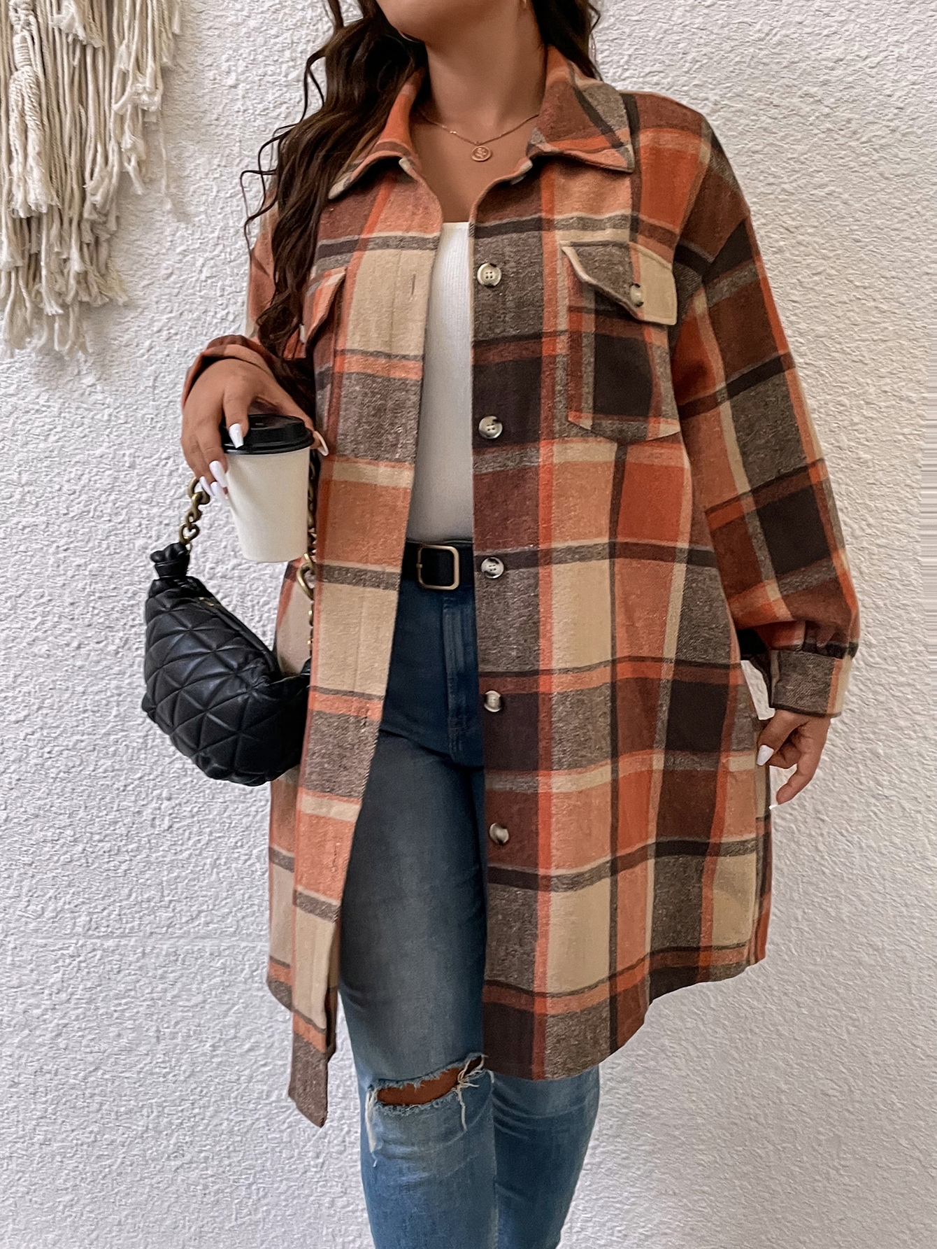 In Casual Plus Size Coats