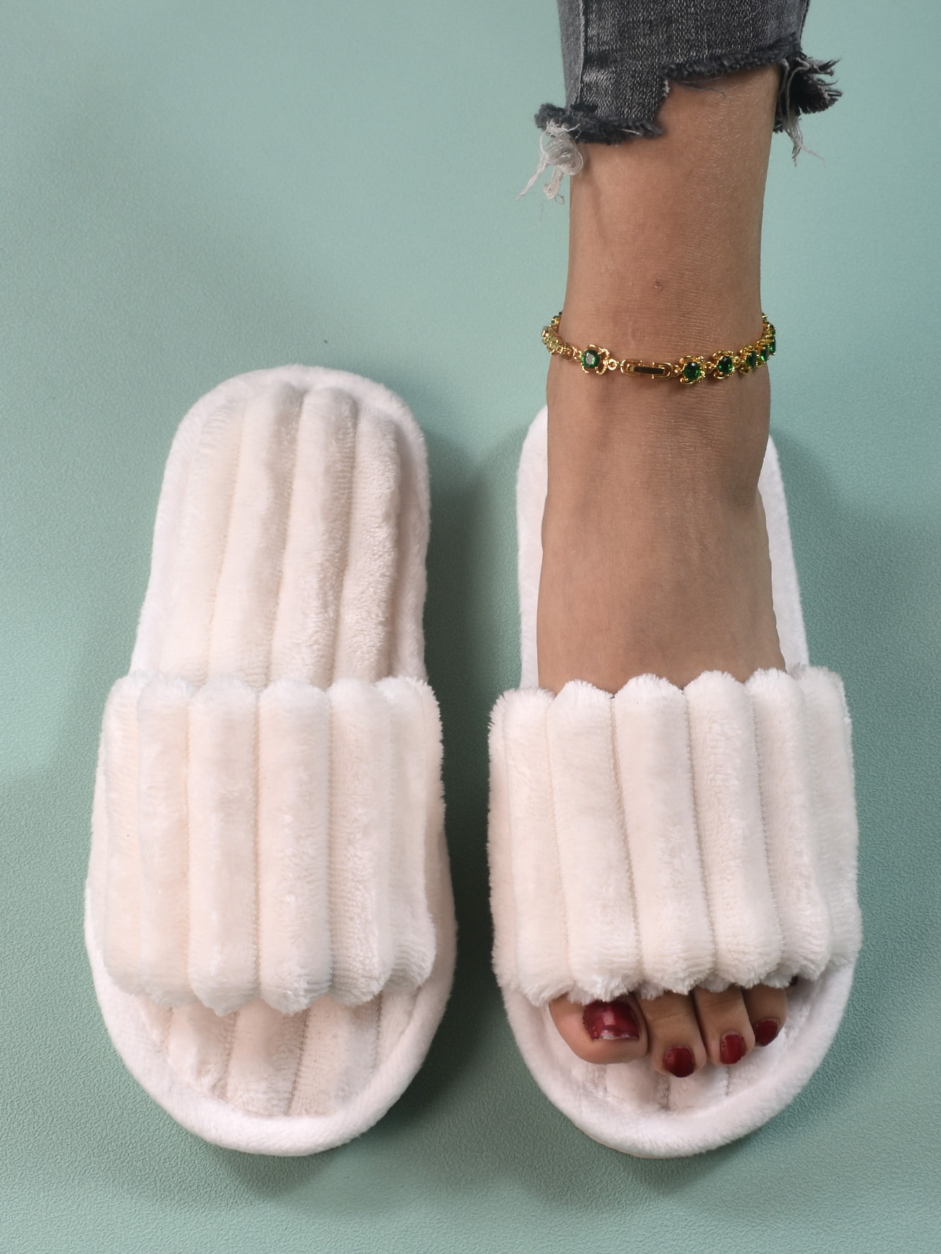 In Beige Women Home Slippers