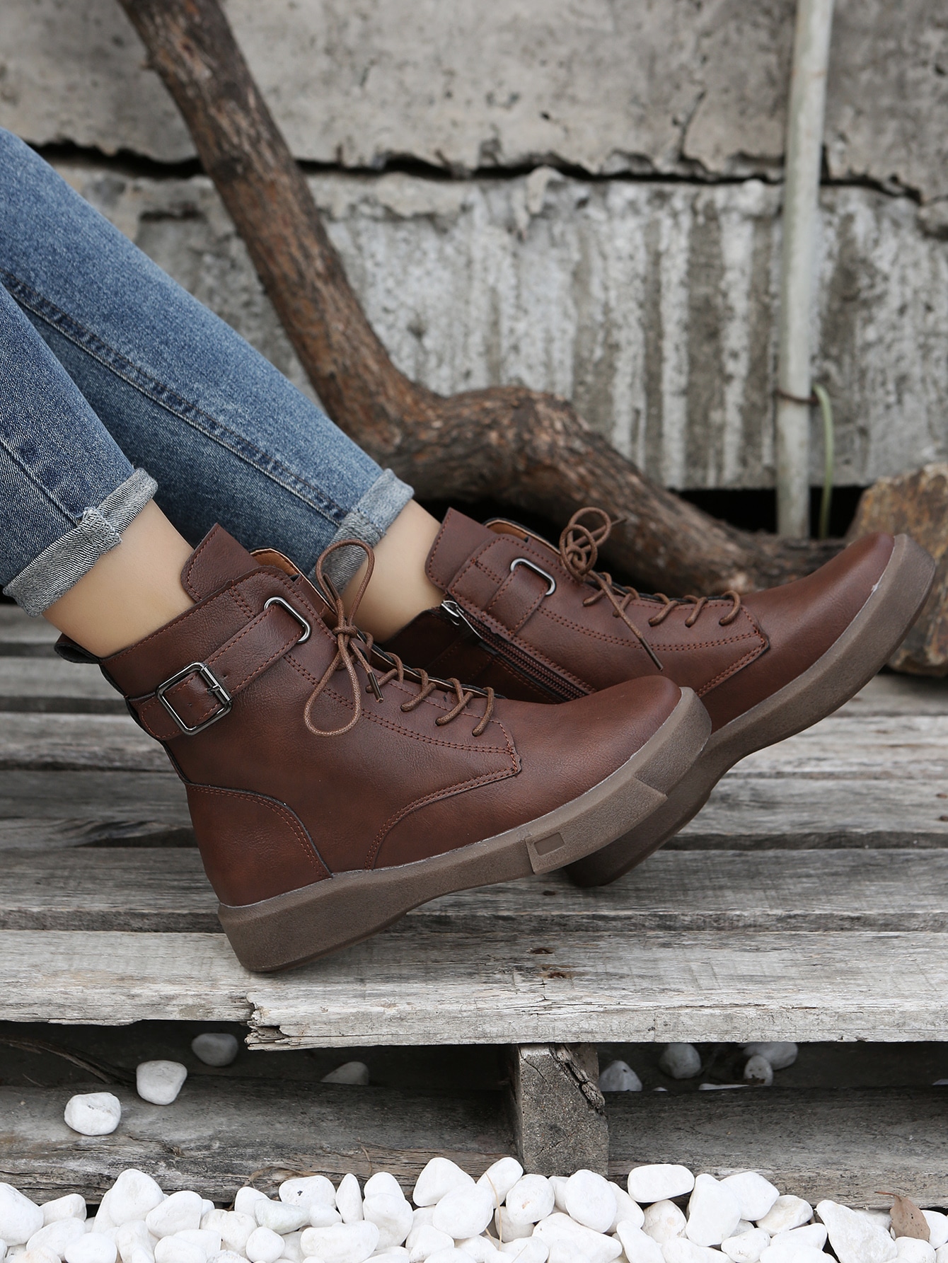 In Rust Brown Women Fashion Boots