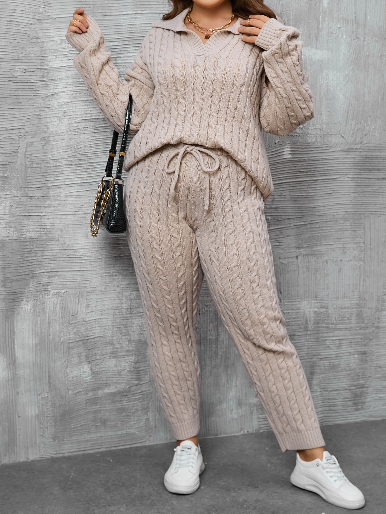 In Casual Plus Size Sweater Co-ords