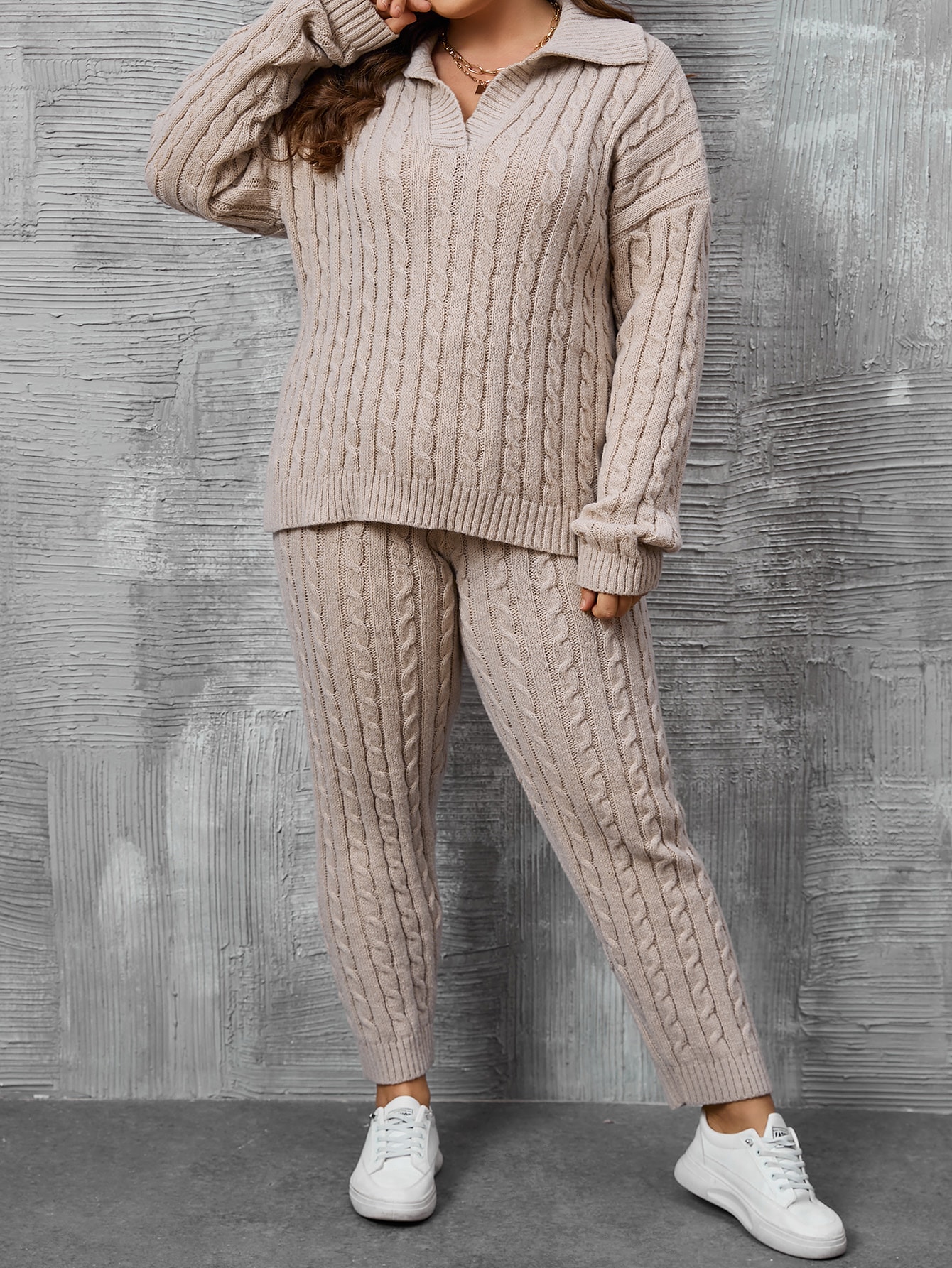 In Casual Plus Size Sweater Co-ords