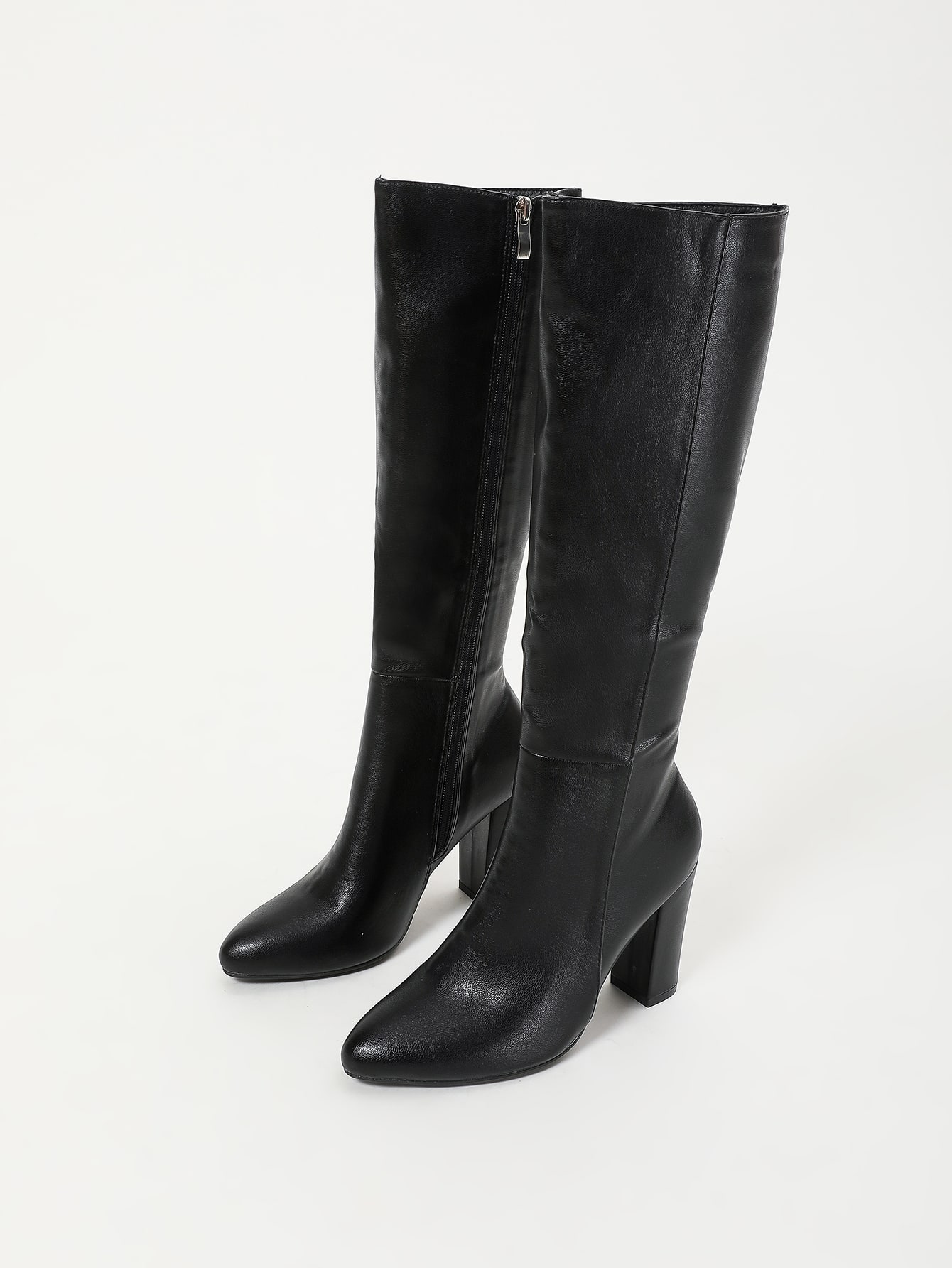 In Black Women Knee-High Boots