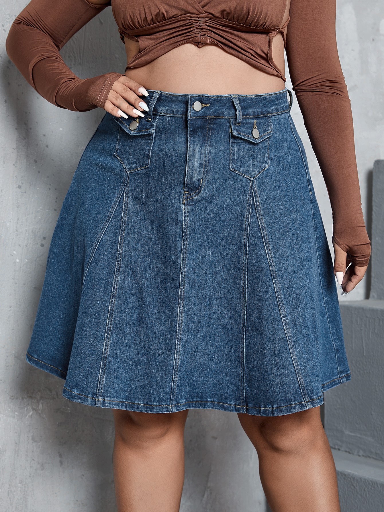 Plus Size Denim Skirts