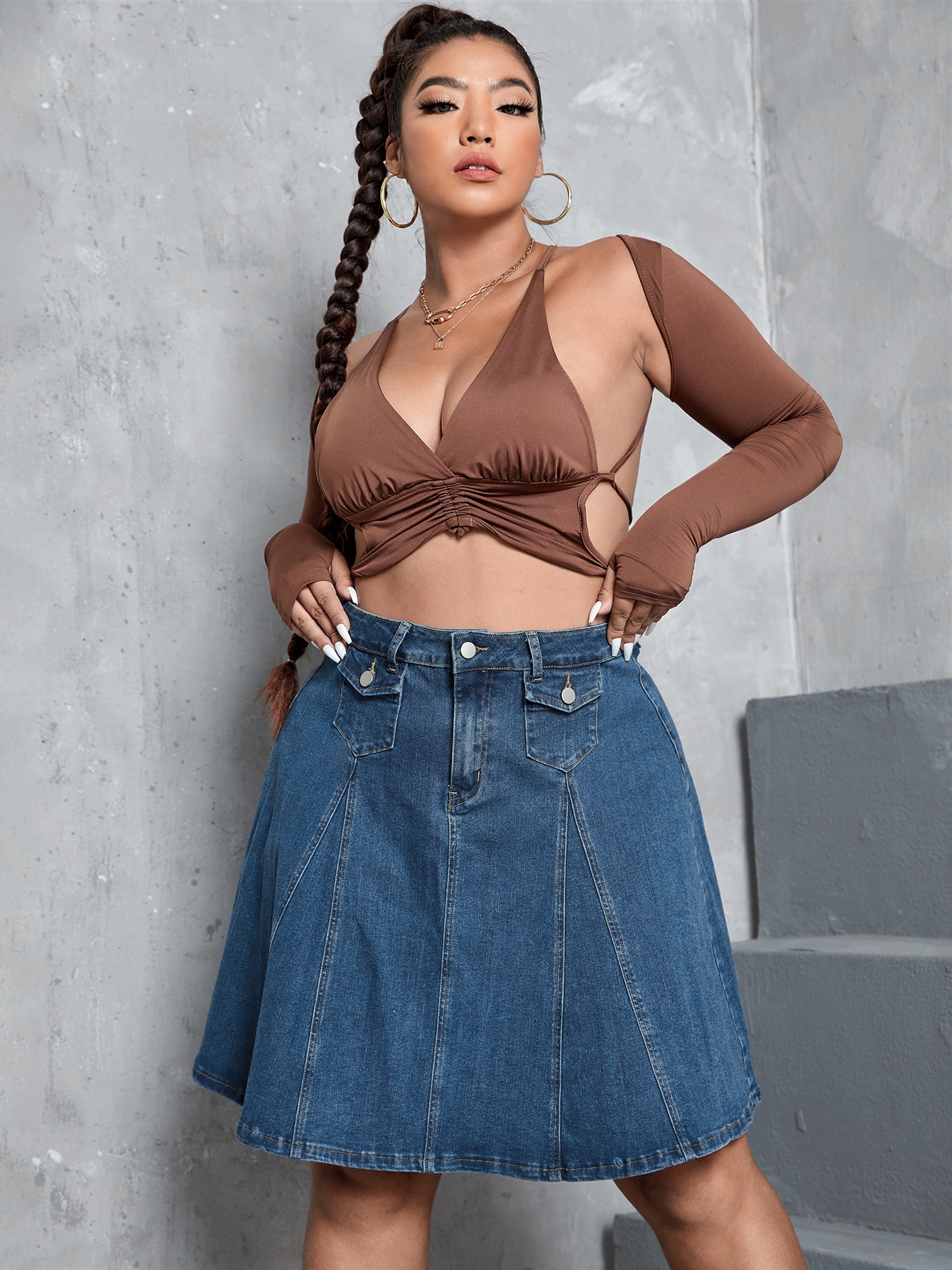 Plus Size Denim Skirts