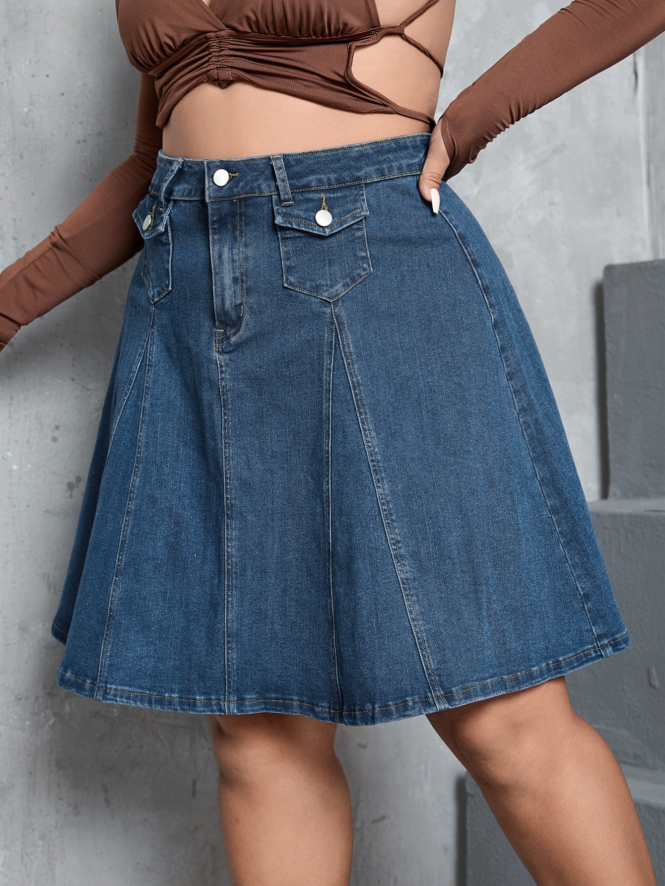 Plus Size Denim Skirts