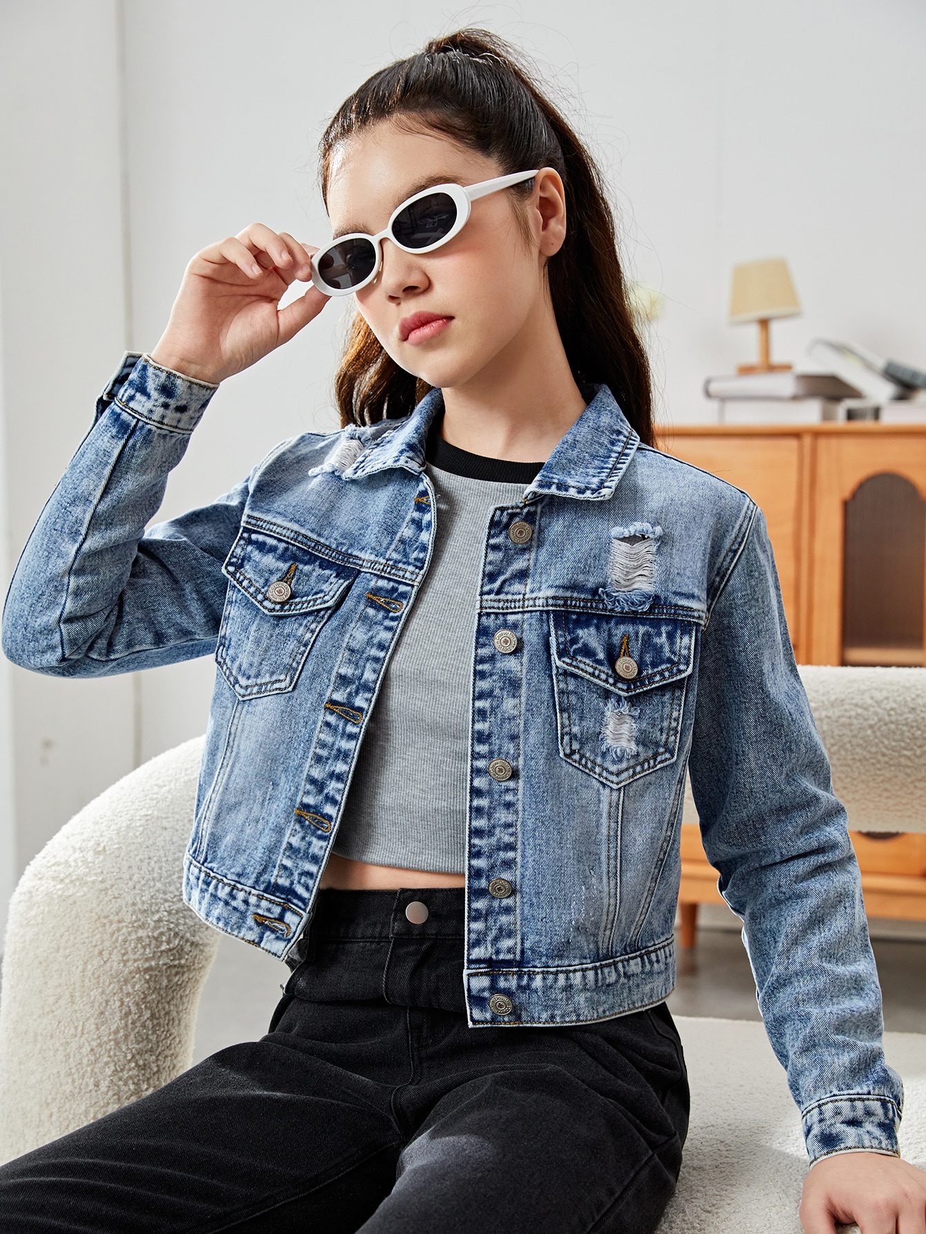 Teen Girls Denim Jackets & Coats