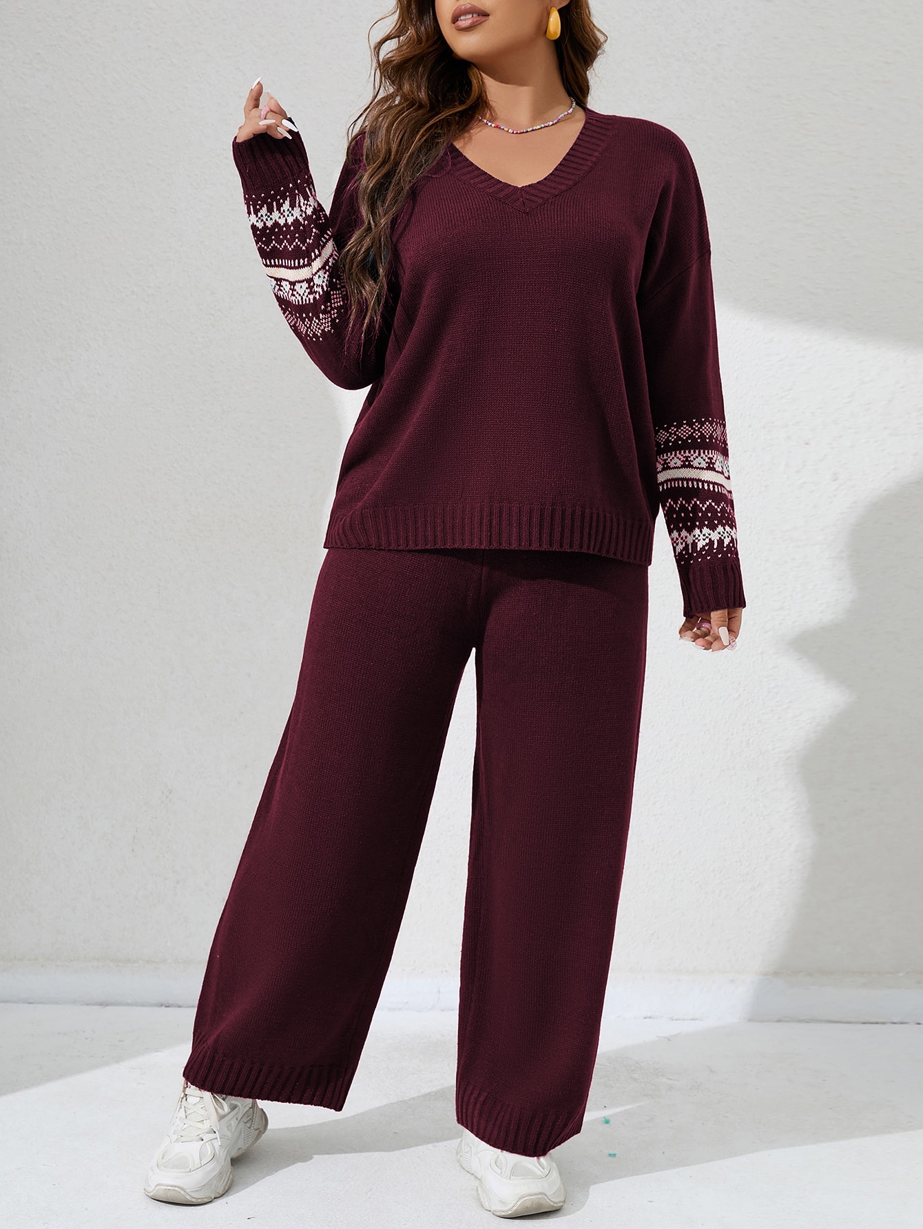 In Casual Plus Size Sweater Co-ords