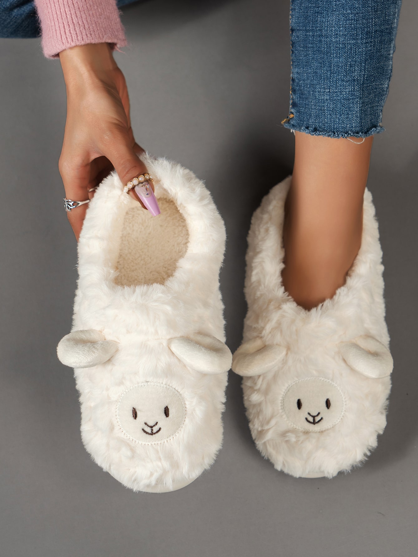 In Beige Women Home Slippers