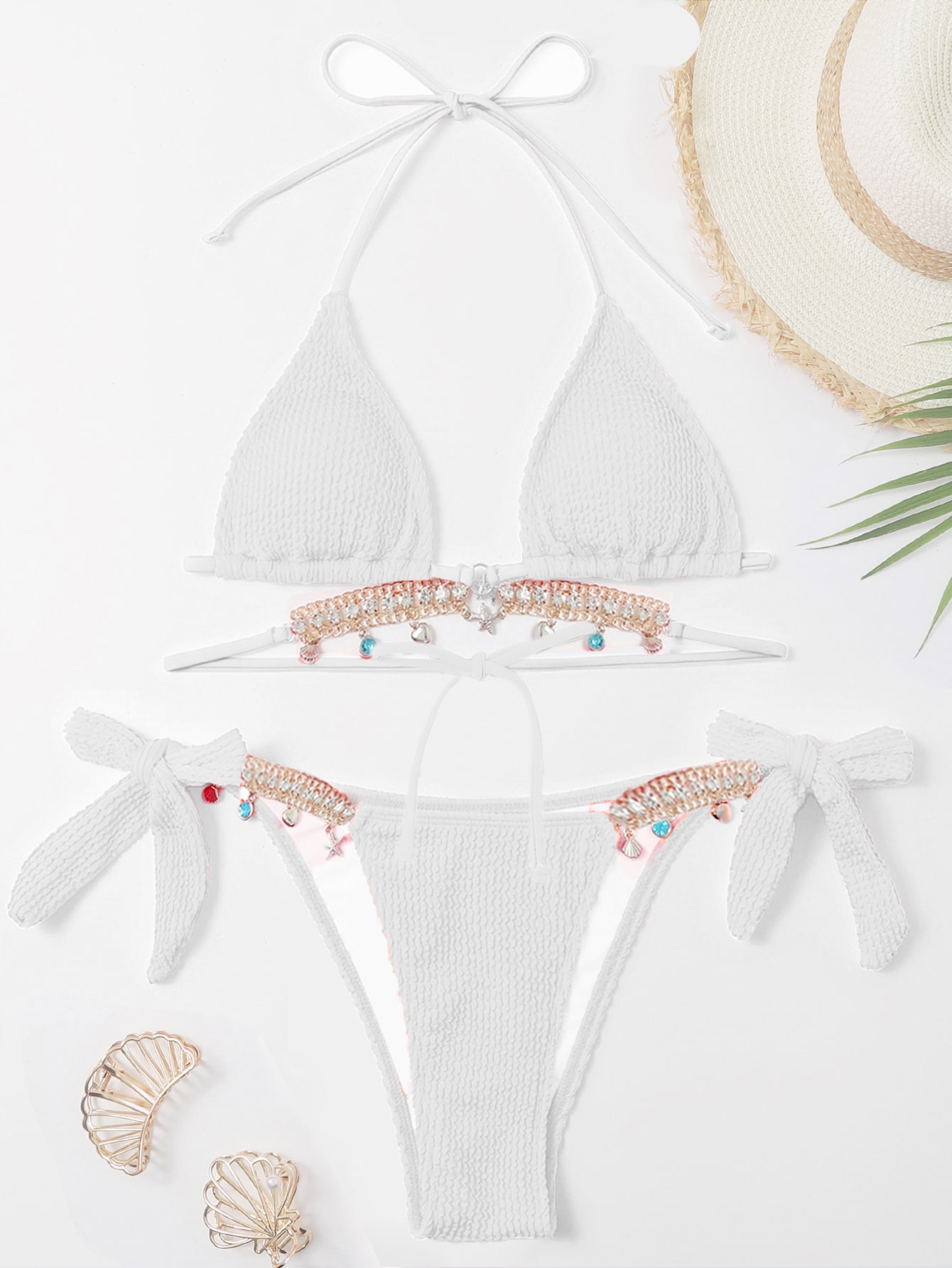 In White Women Bikini Sets