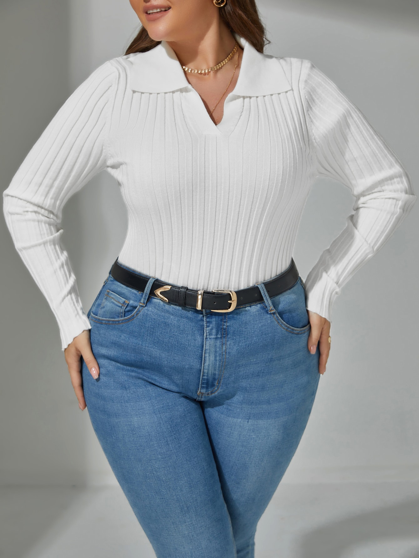 In White Plus Size Sweaters