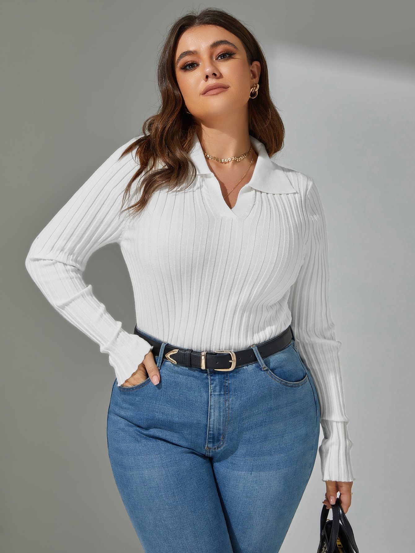 In White Plus Size Sweaters