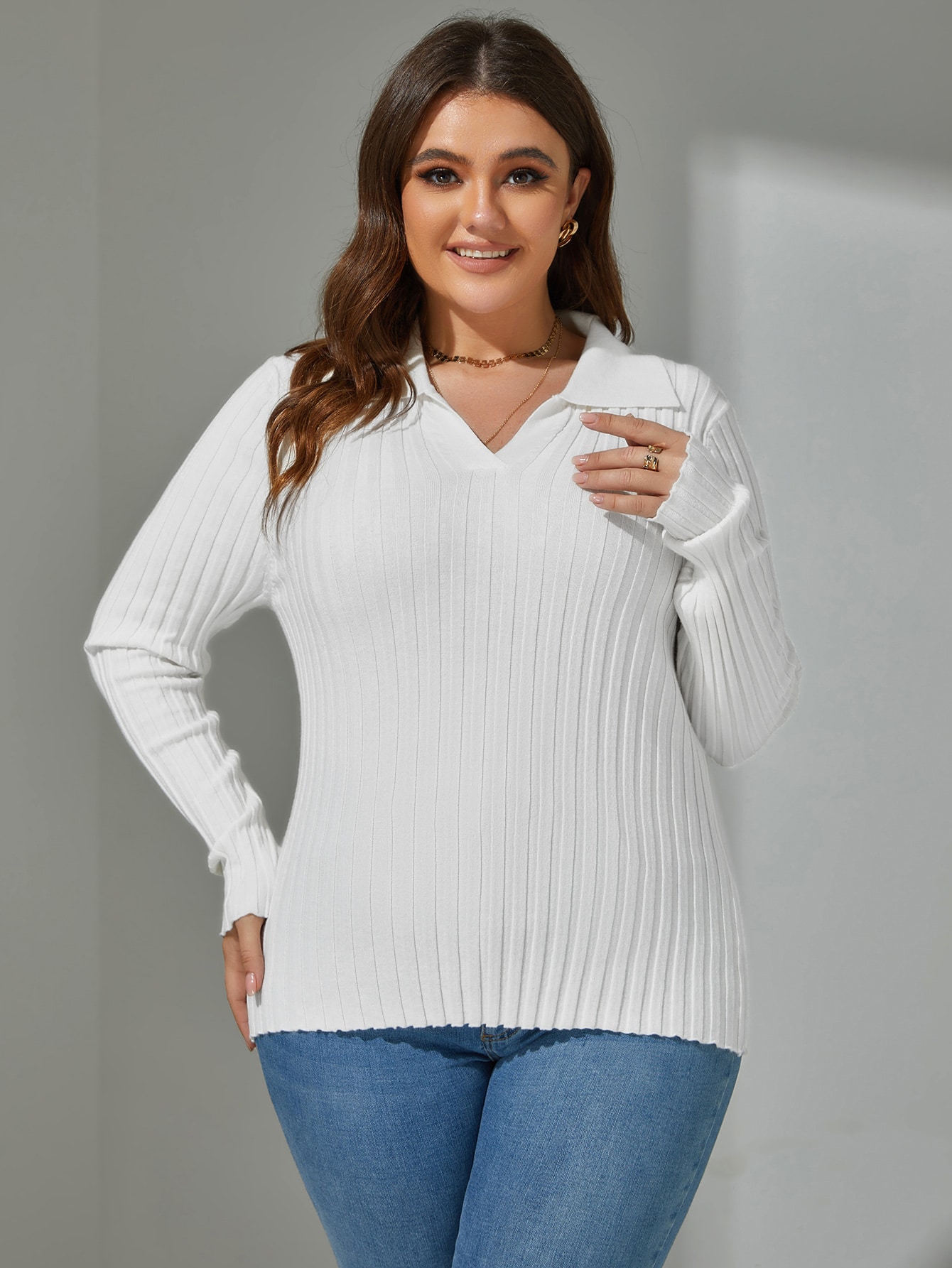 In White Plus Size Sweaters