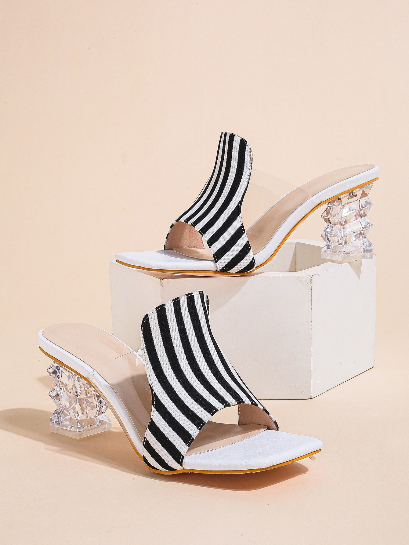 In Black and White Women Sandals