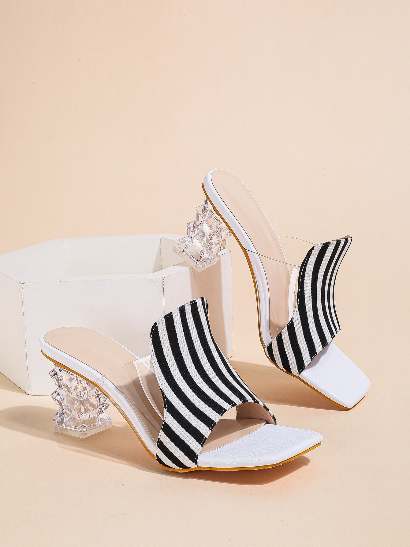 In Black and White Women Sandals