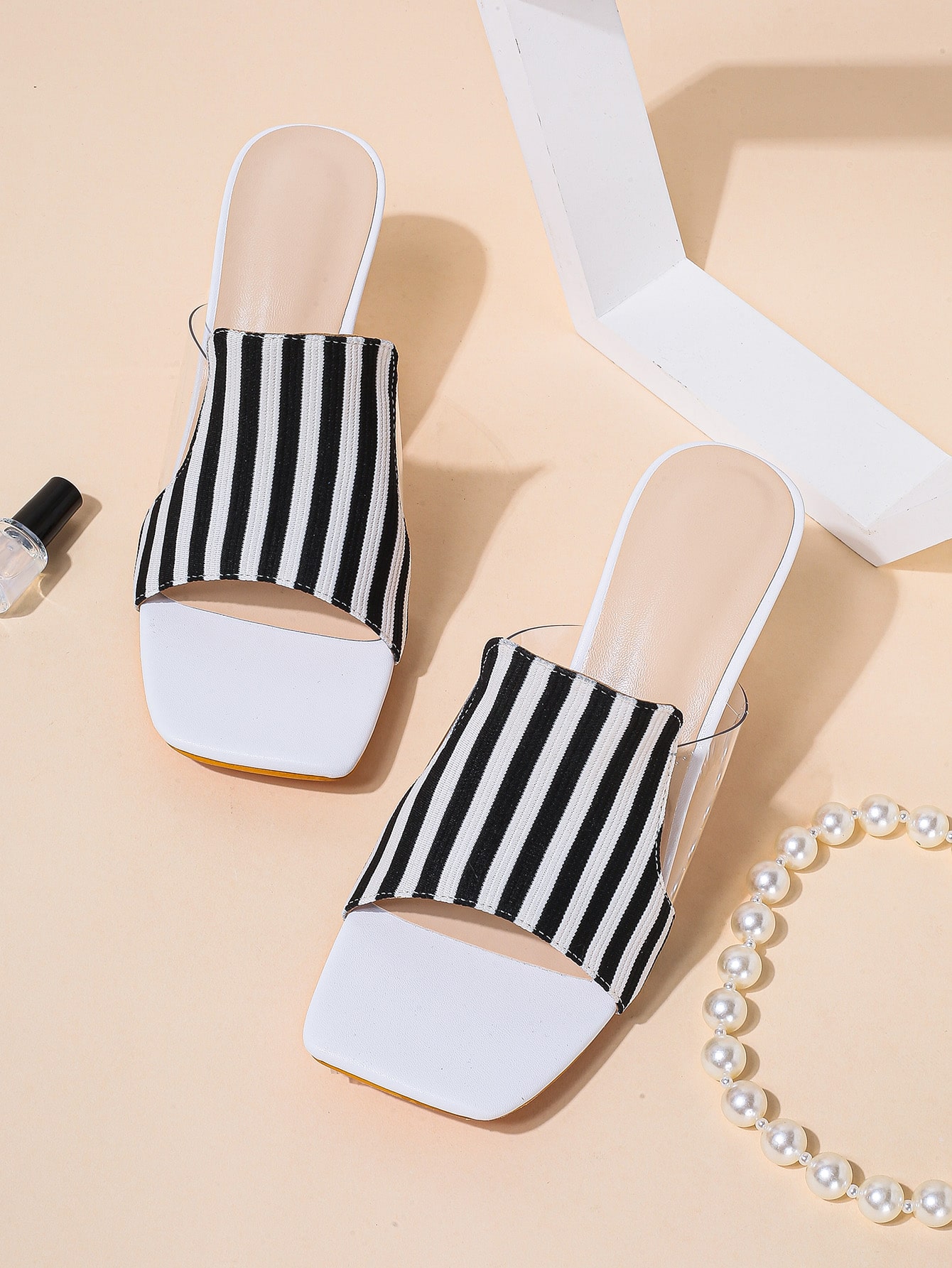 In Black and White Women Sandals