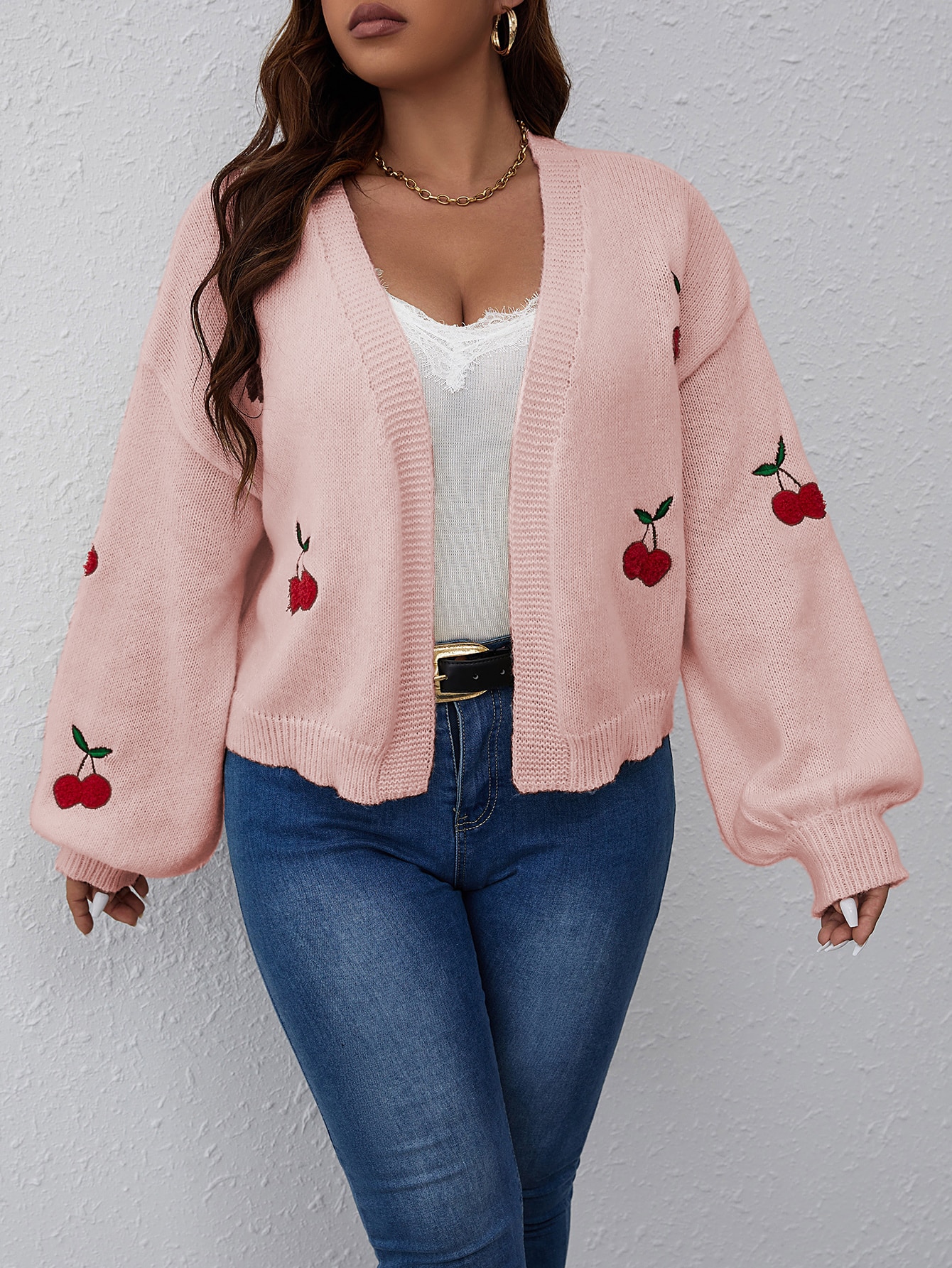 In Long Sleeve Plus Size Cardigans