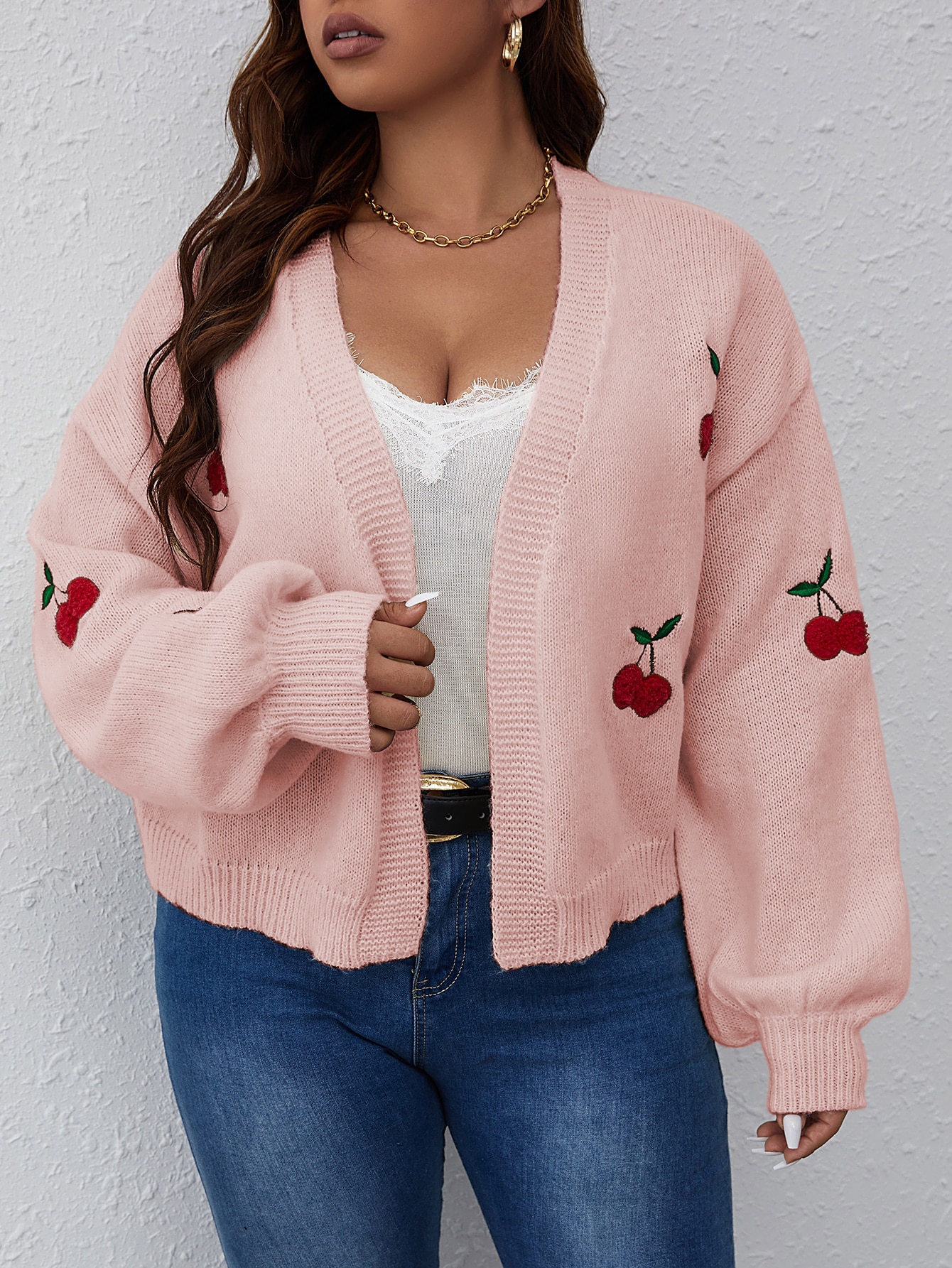 In Long Sleeve Plus Size Cardigans