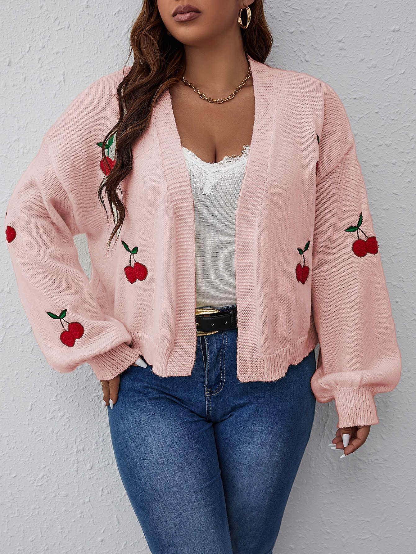 In Long Sleeve Plus Size Cardigans