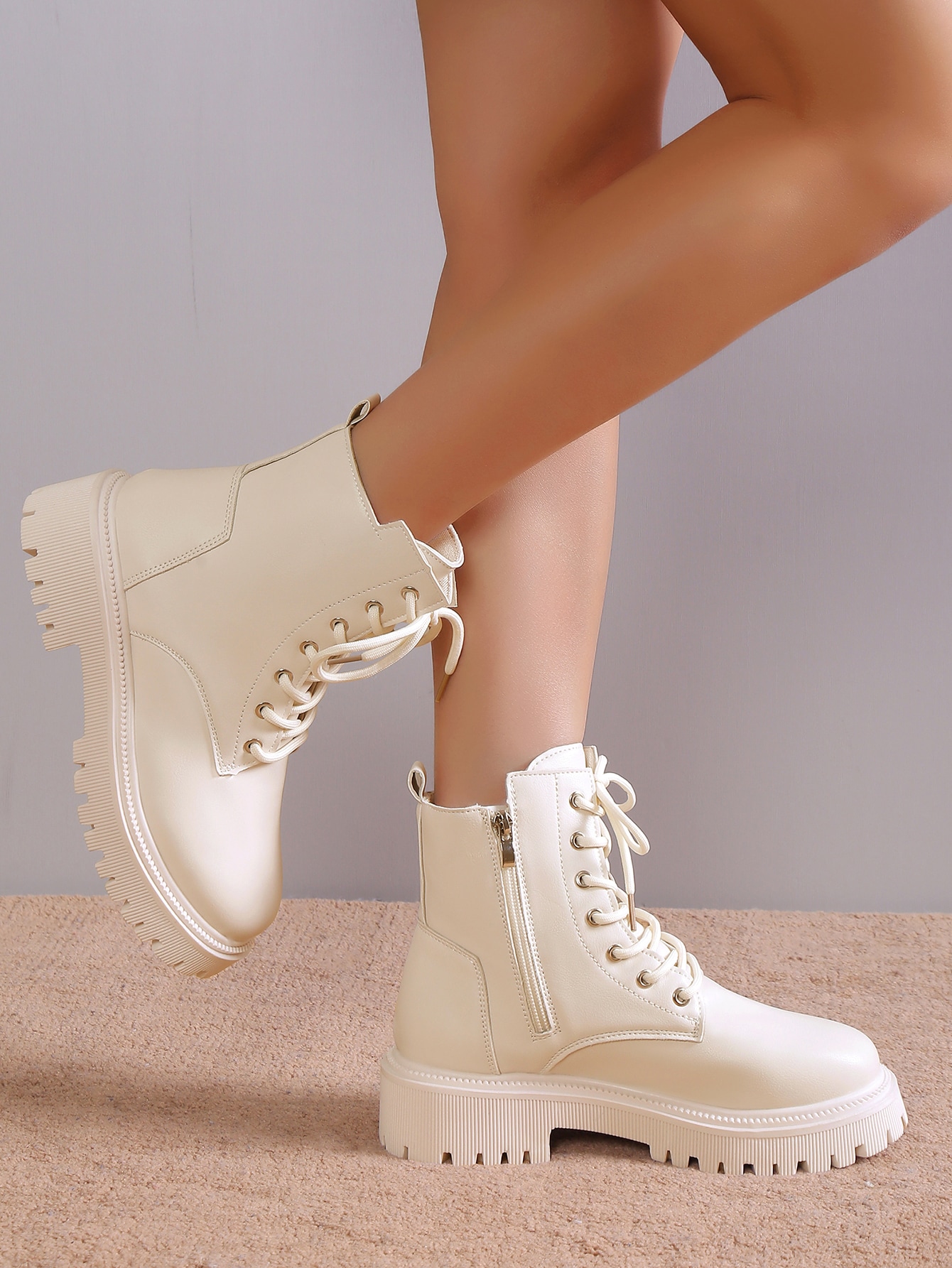 In Beige Women Fashion Boots