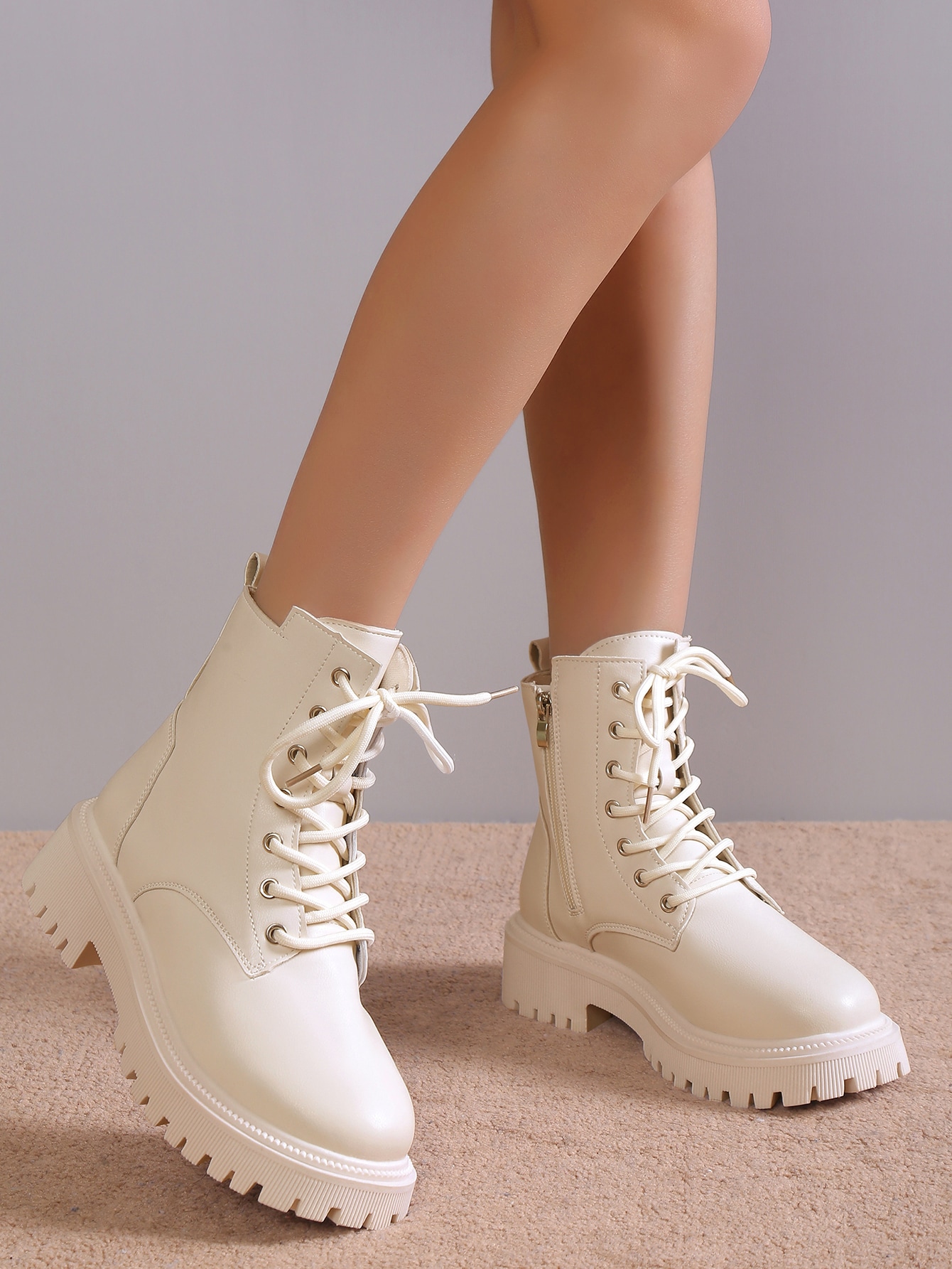 In Beige Women Fashion Boots