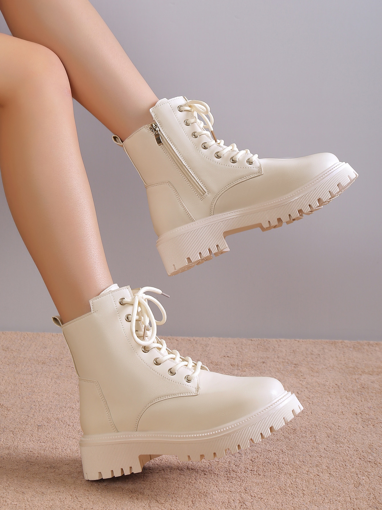 In Beige Women Fashion Boots