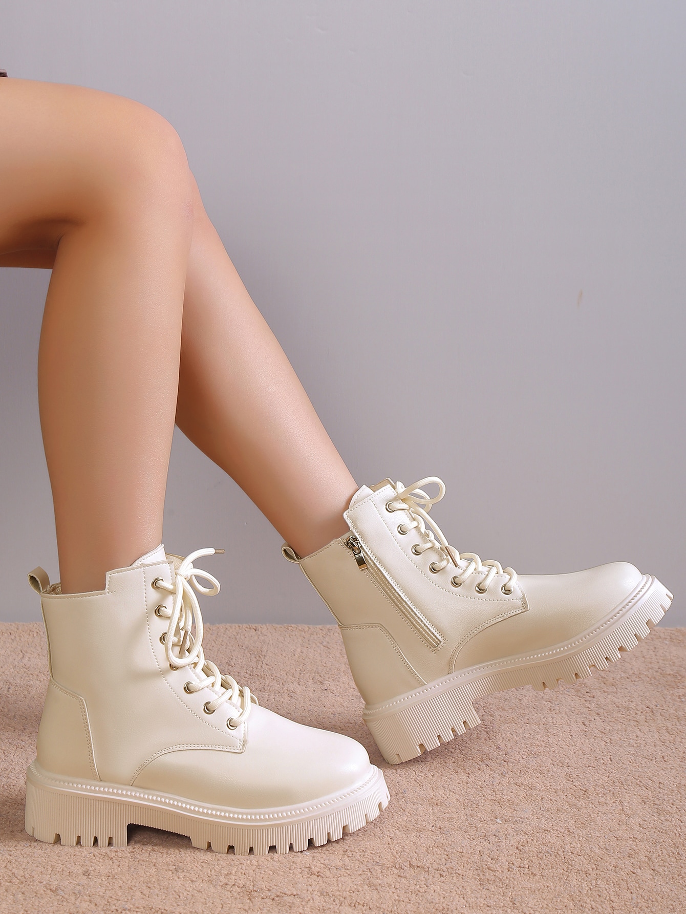 In Beige Women Fashion Boots