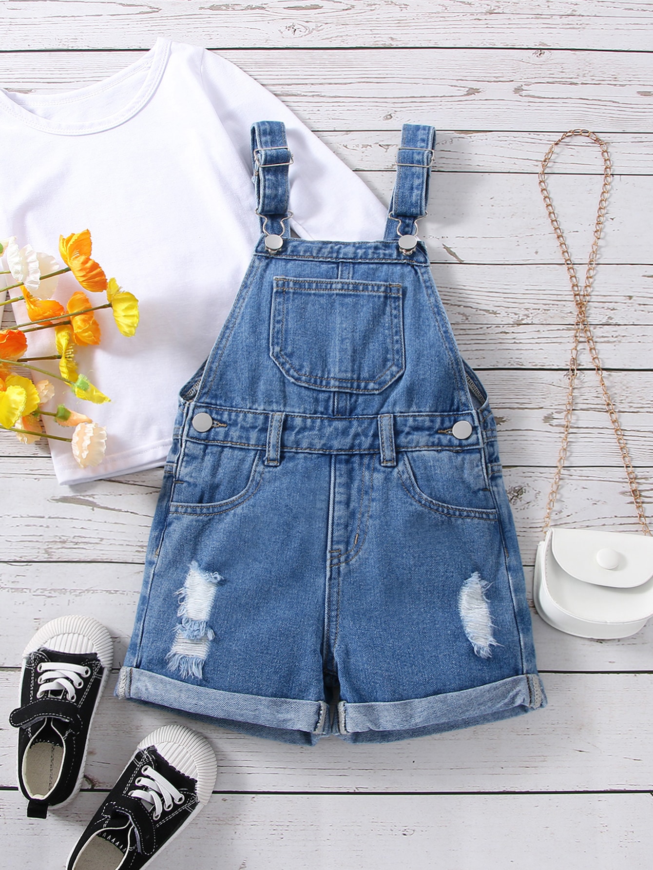 Young Girls Denim Overalls & Jumpsuits